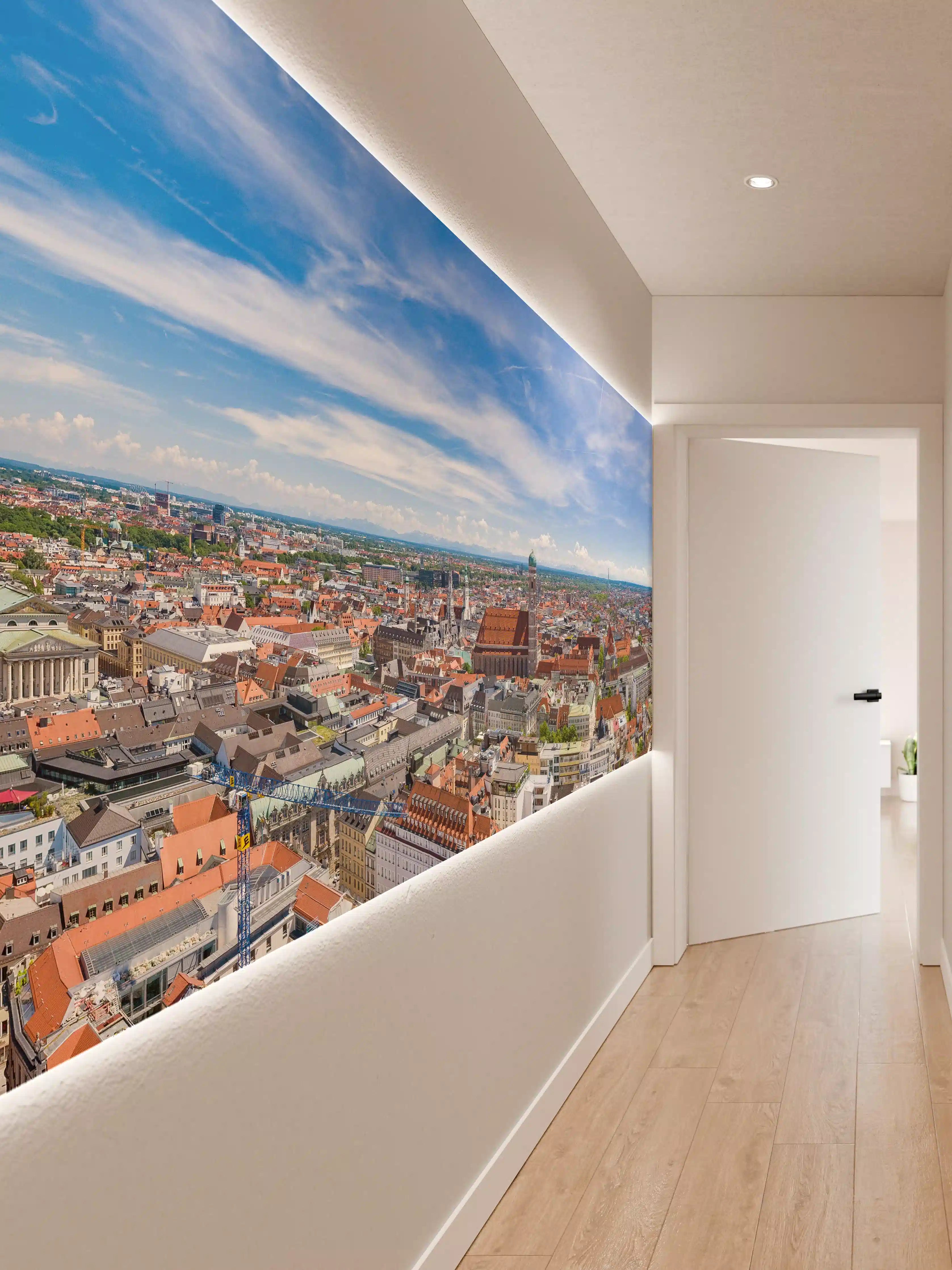 Wandverkleidung Flur - München Panorama
