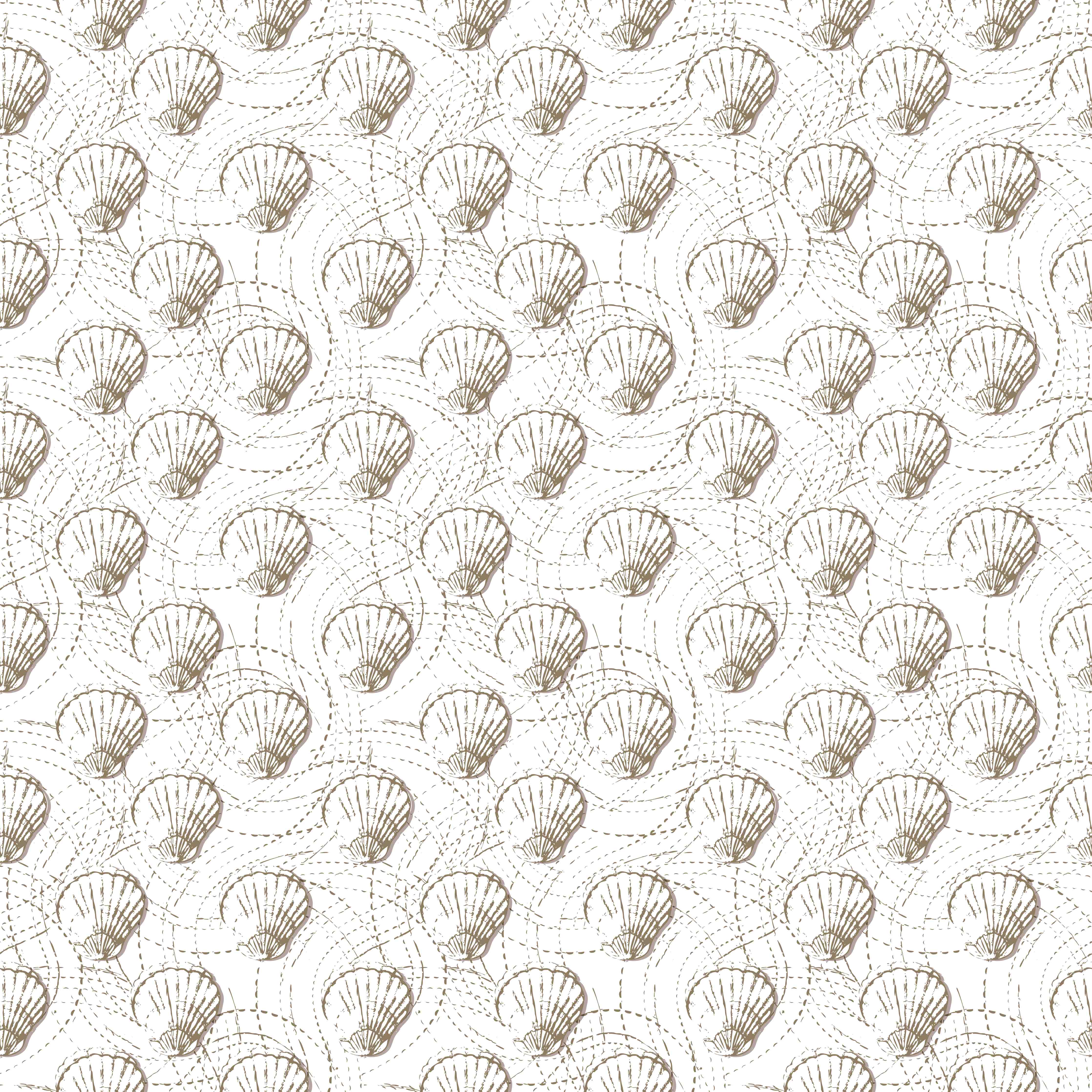 Wandverkleidung Flur-Muschel-Muster Weiß-Beige