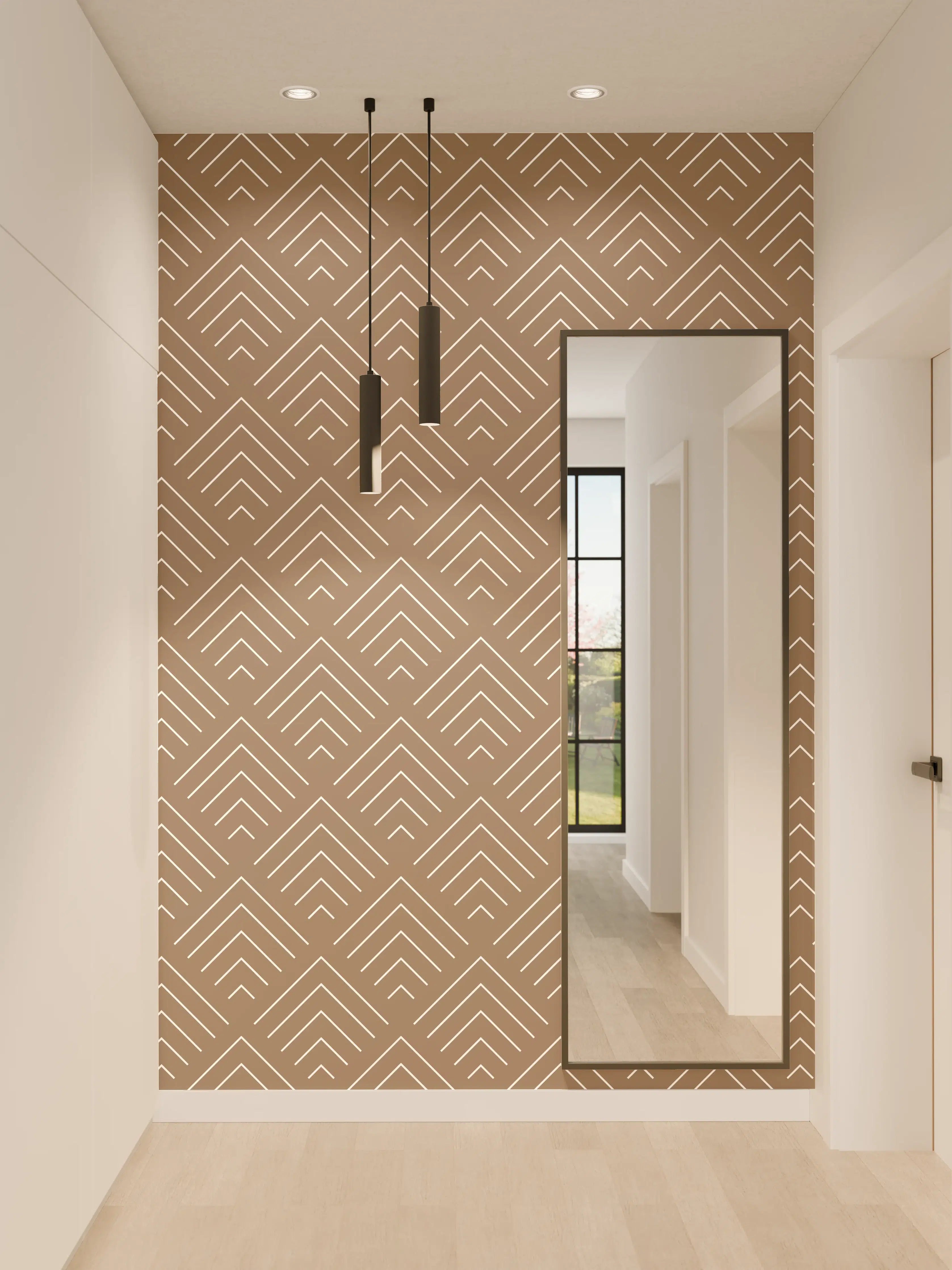 Wandverkleidung Flur - Musterhaftes Wanddesign in Erdtönen