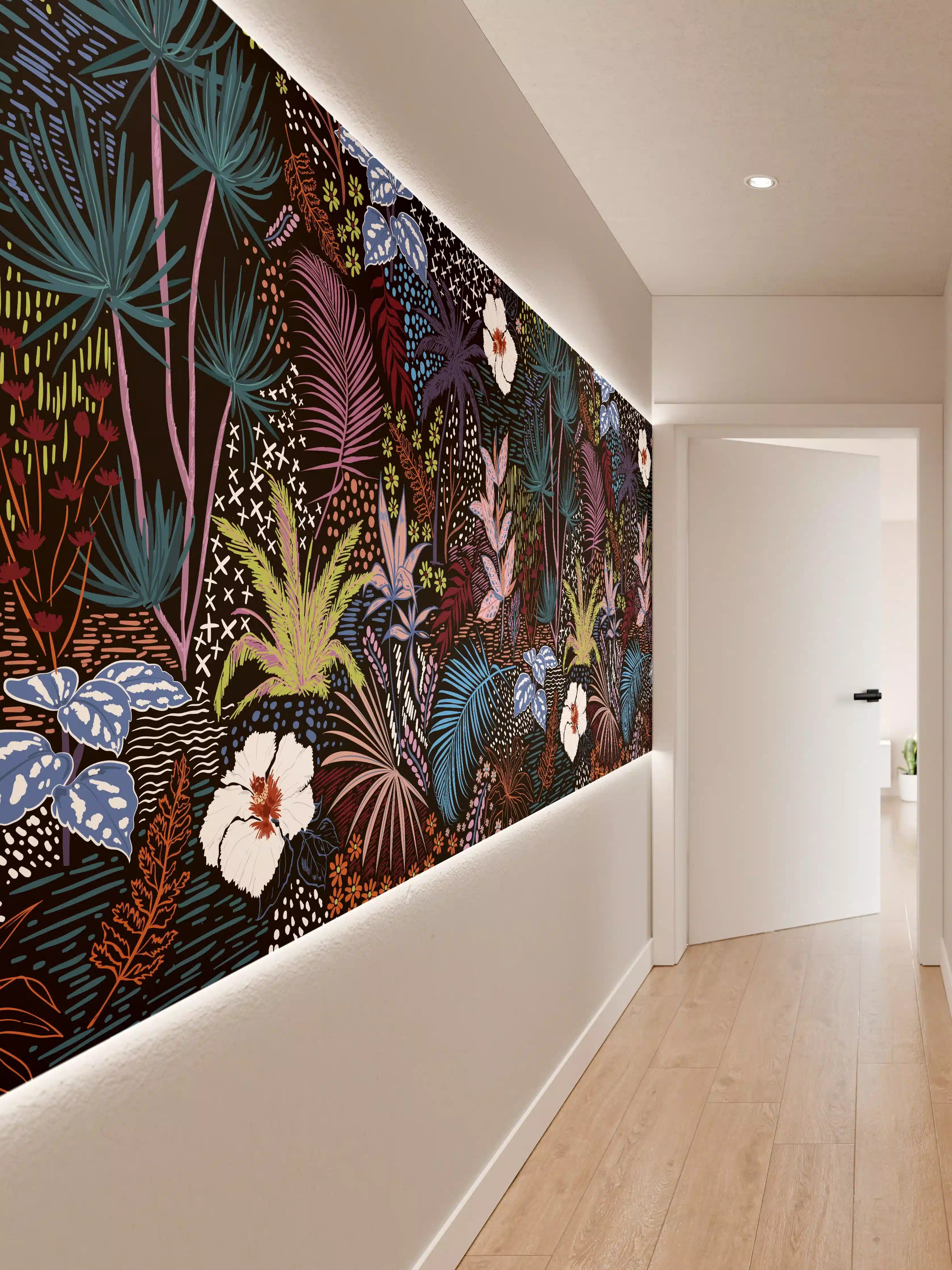 Wandverkleidung Flur - Mystic Tropic Pflanzenmuster