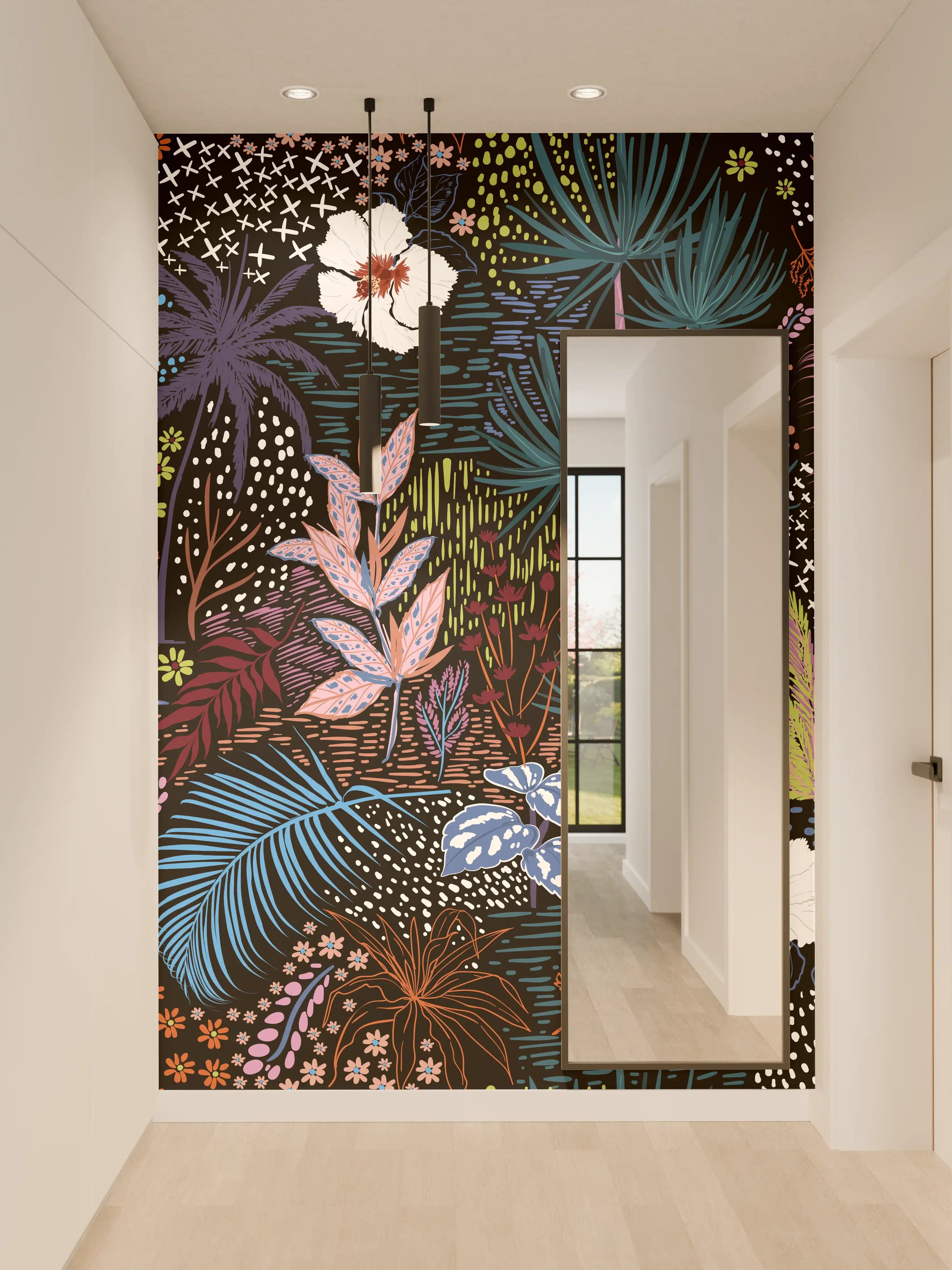 Wandverkleidung Flur - Mystic Tropic Pflanzenmuster