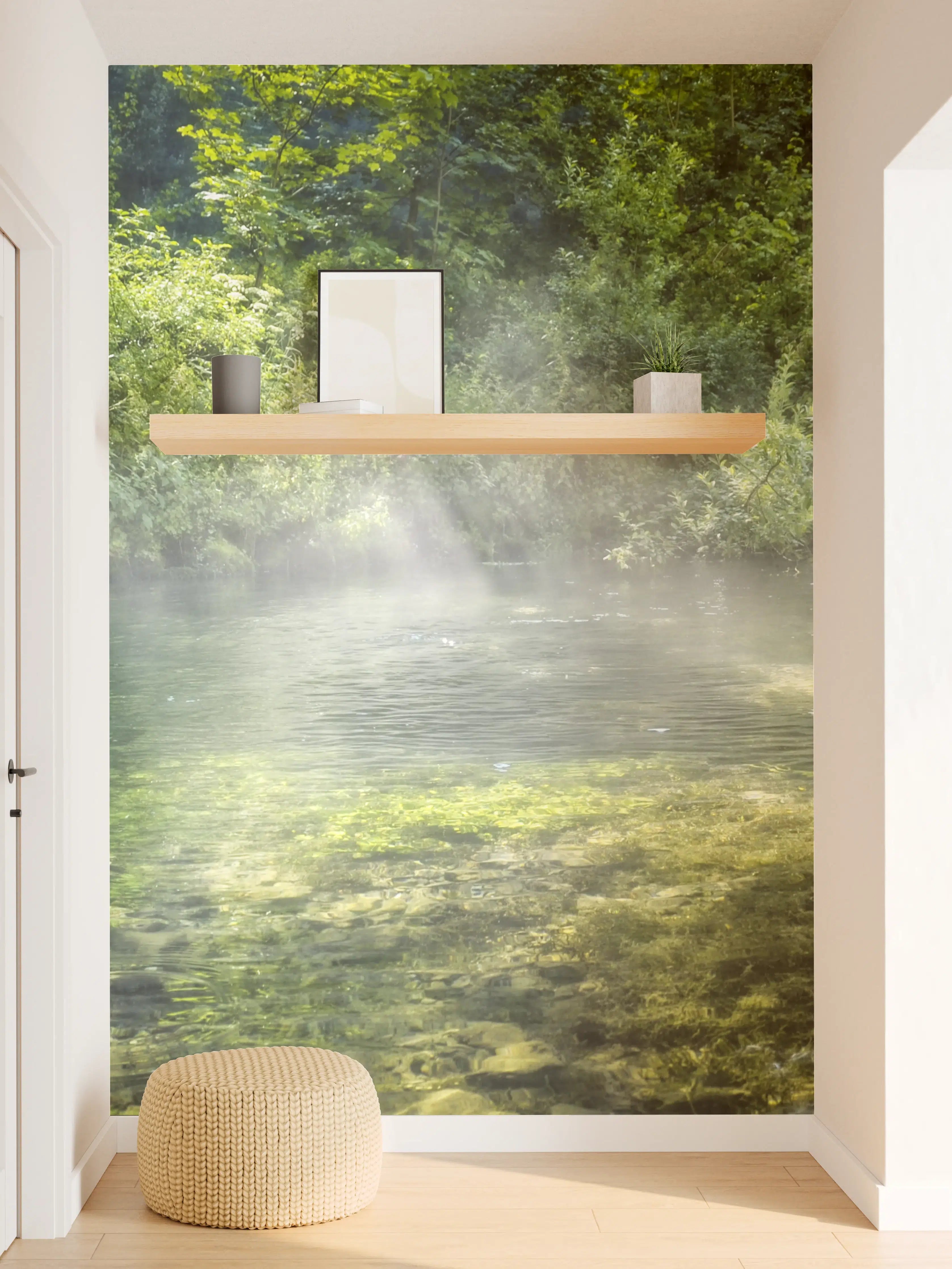 Wandverkleidung Flur - Mystischer Fluss in der Natur