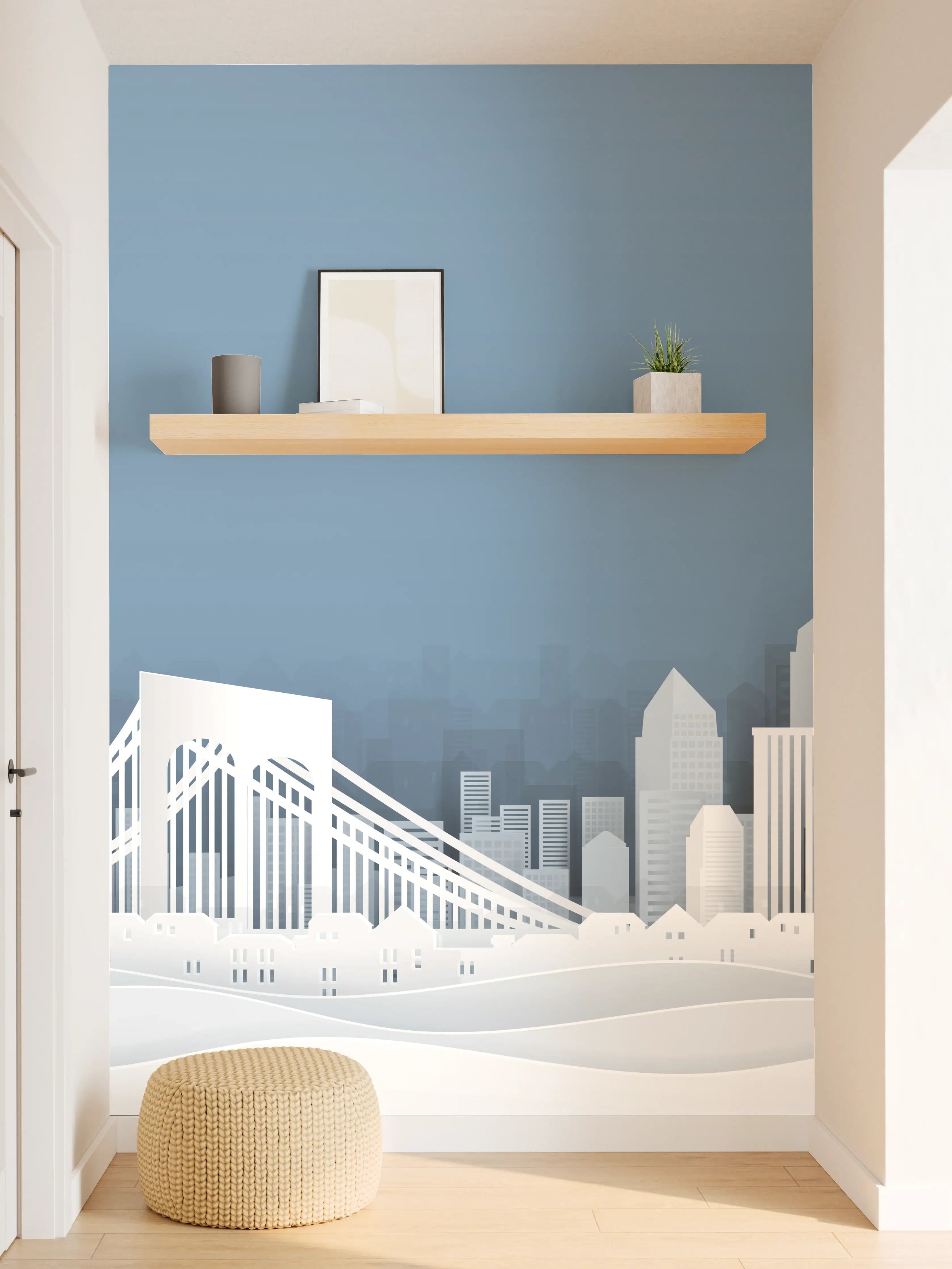 Wandverkleidung Flur - NYC-Skyline Papercut Weiß