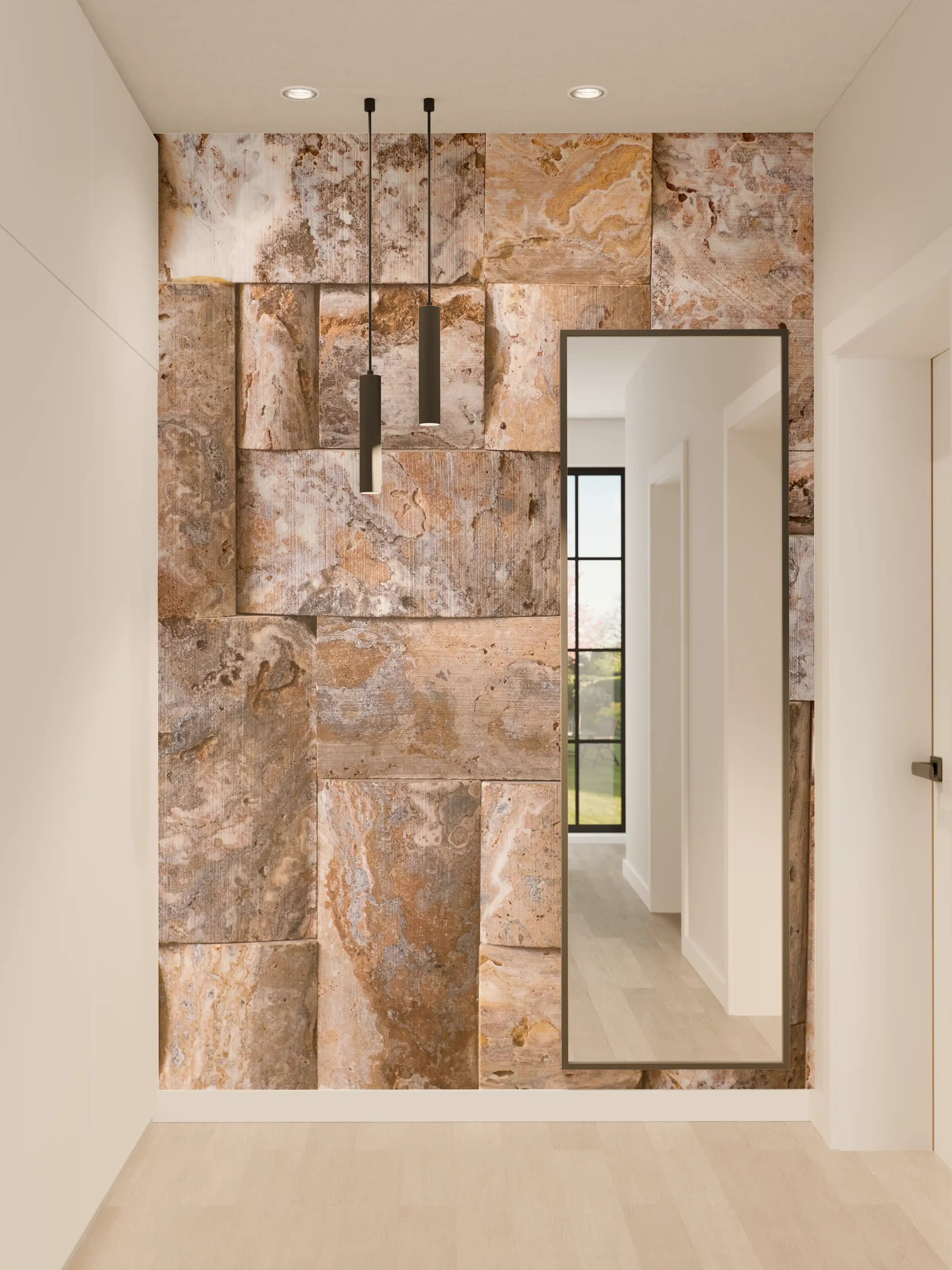 Wandverkleidung Flur - Natürliche Steinmauer – Rustikaler Look