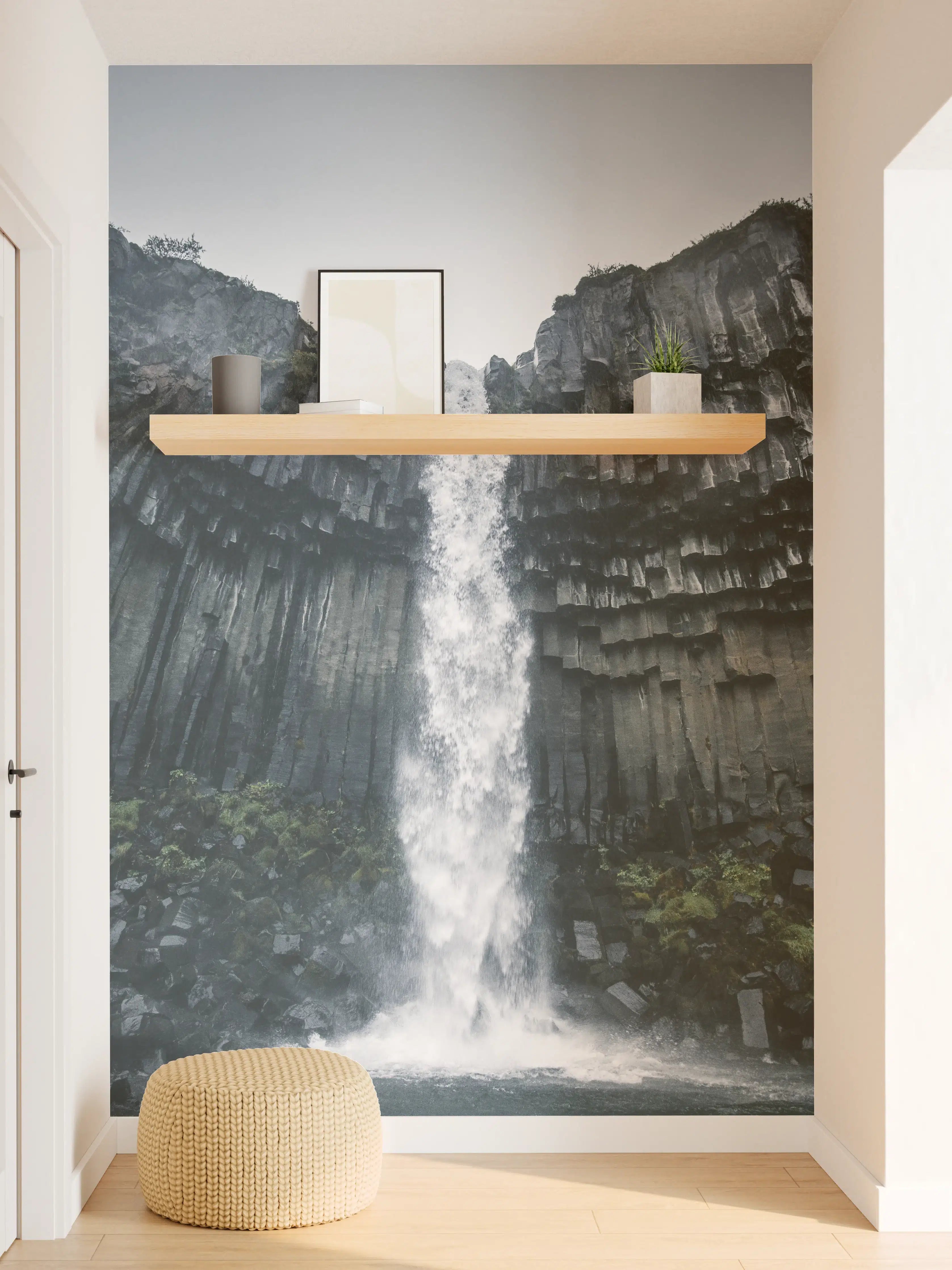 Wandverkleidung Flur - Natürliche Wasserfall-Szene in atemberaubender Natur