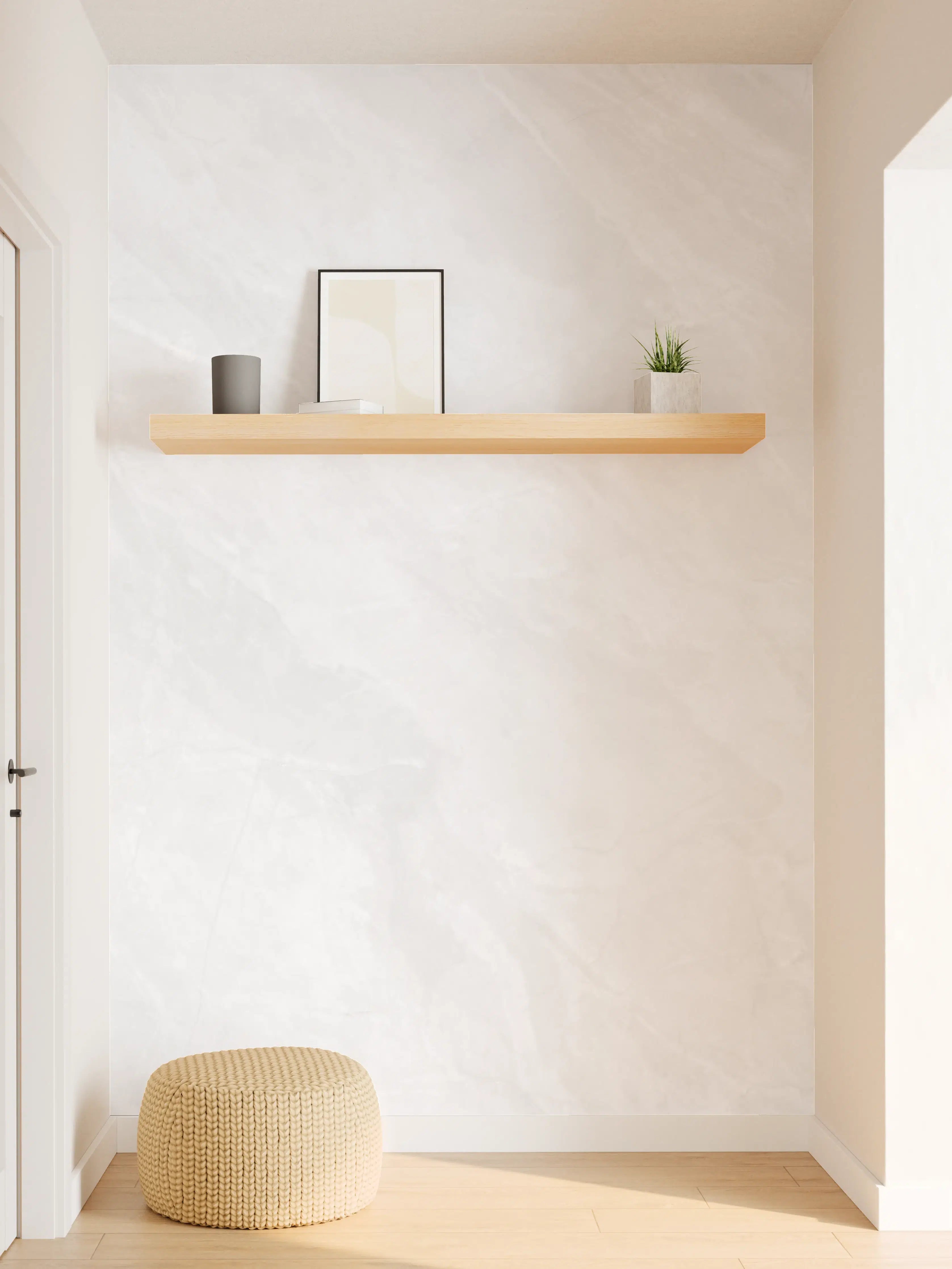 Wandverkleidung Flur - Natürliche weiße Marmortextur