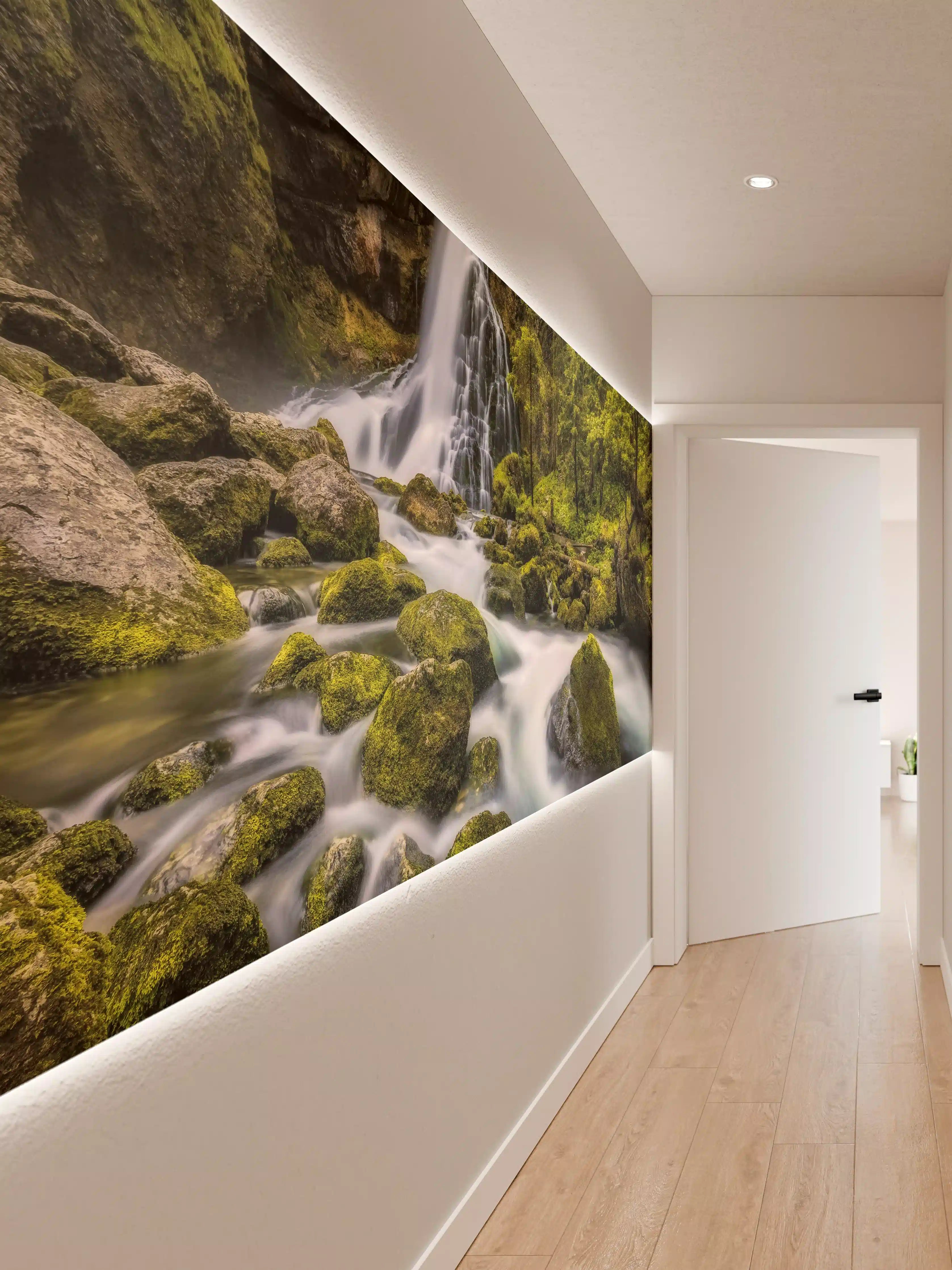 Wandverkleidung Flur - Natur pur mit Wasserfall