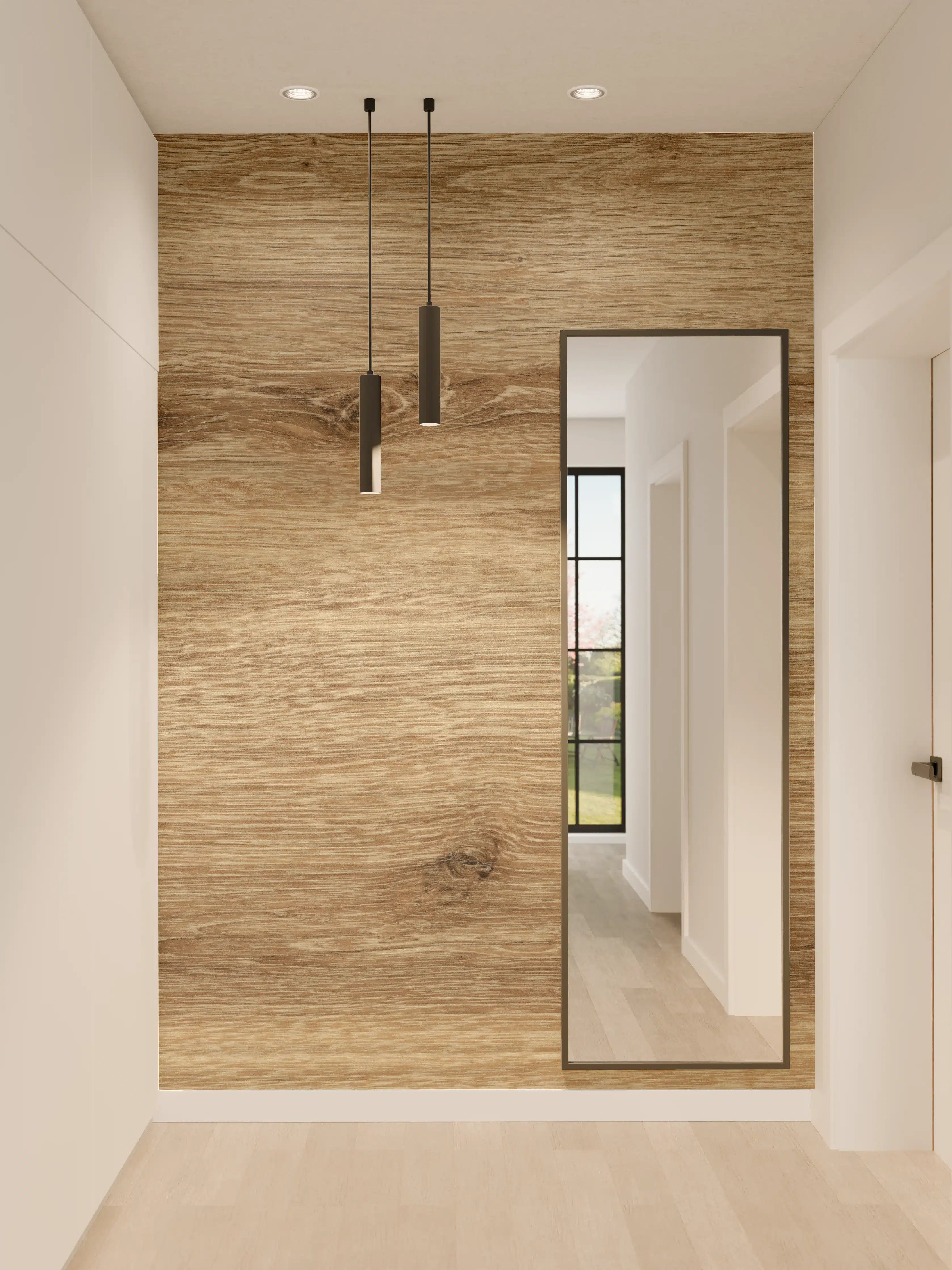 Wandverkleidung Flur - Naturbraune Altholztextur 1