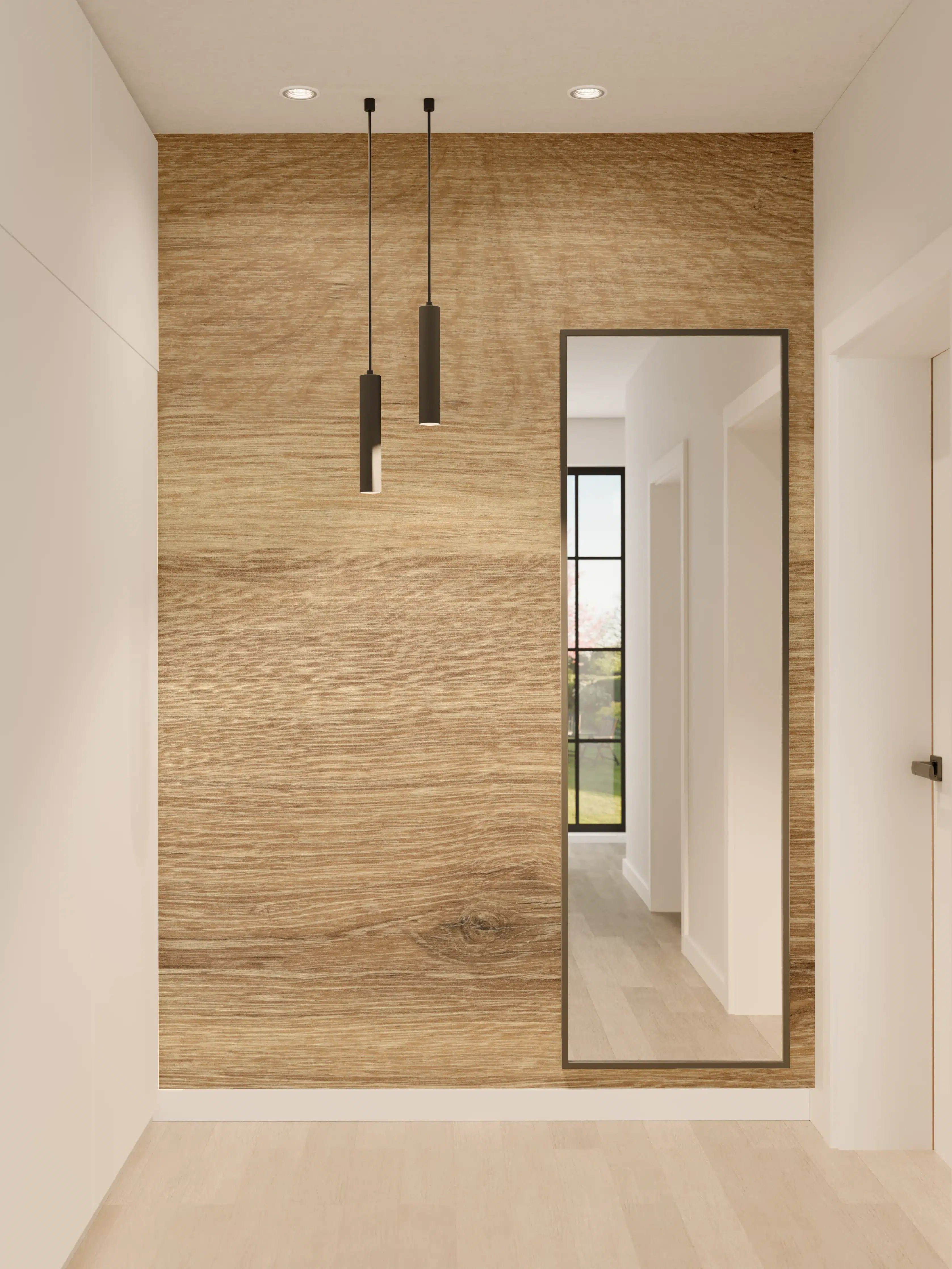 Wandverkleidung Flur - Naturbraune Altholztextur 2