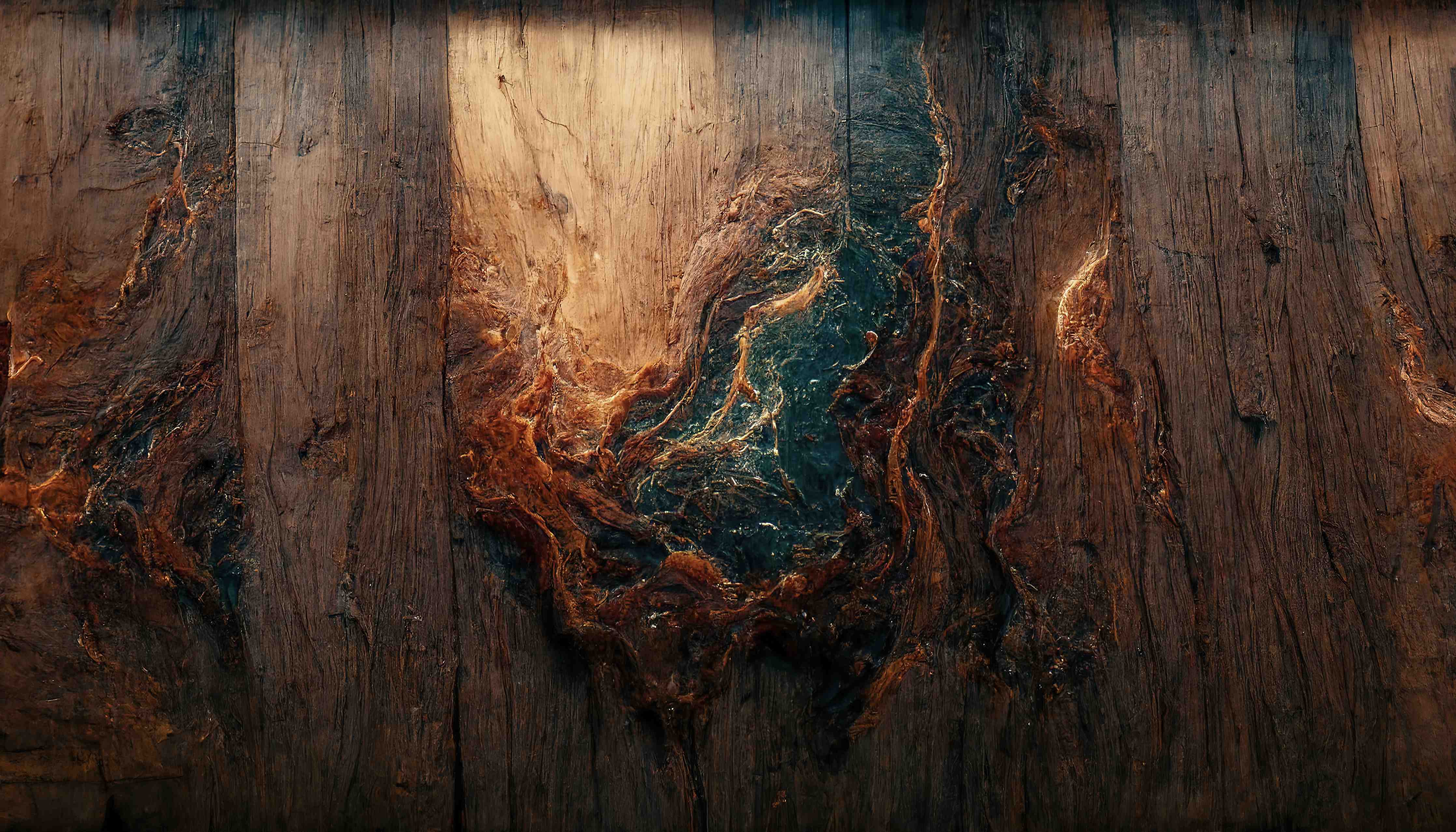 Wandverkleidung Flur-Naturholz-Textur in warmen Tönen