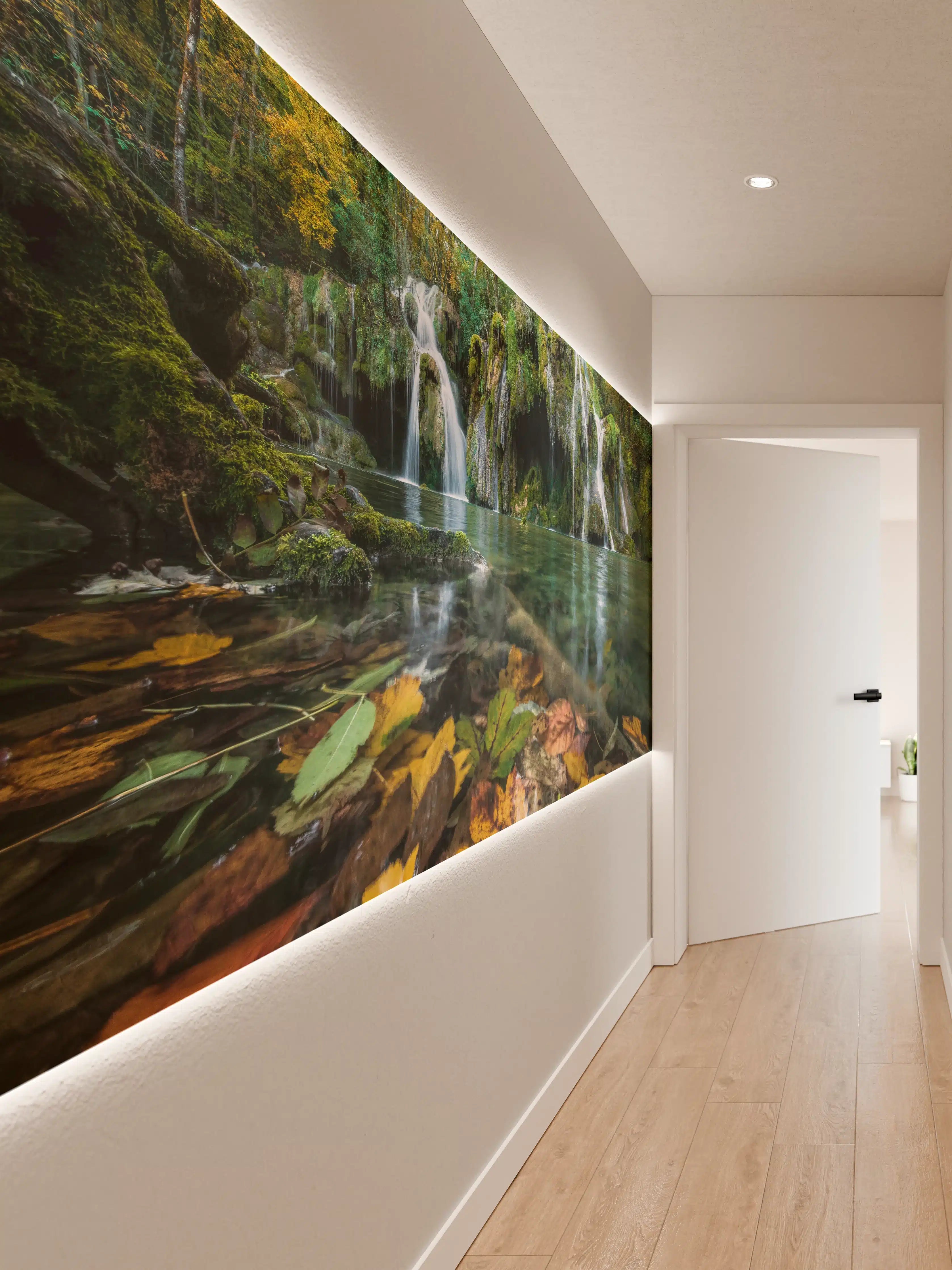 Wandverkleidung Flur - Naturidyll im herbstlichen Wald