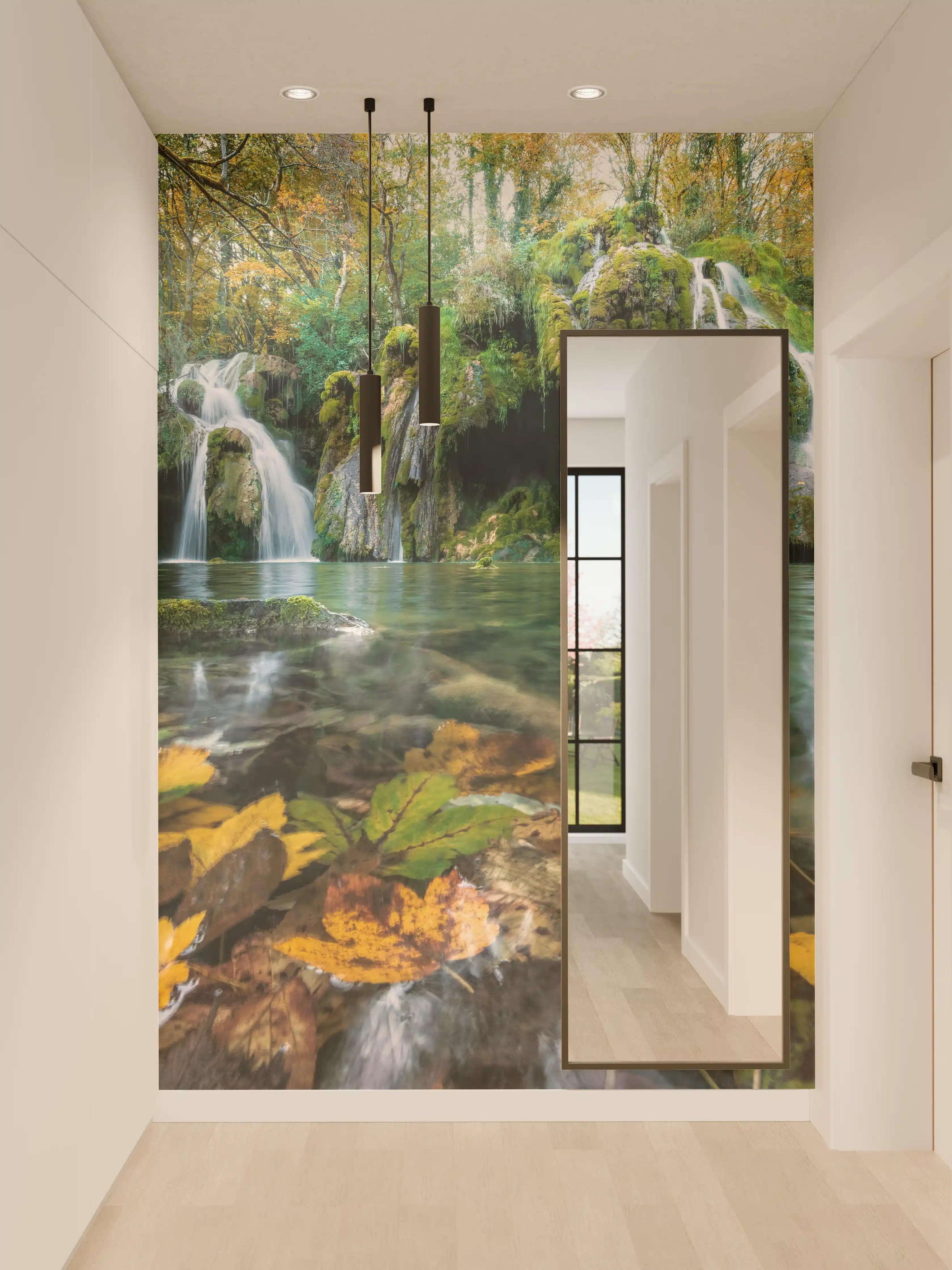 Wandverkleidung Flur - Naturidyll im herbstlichen Wald