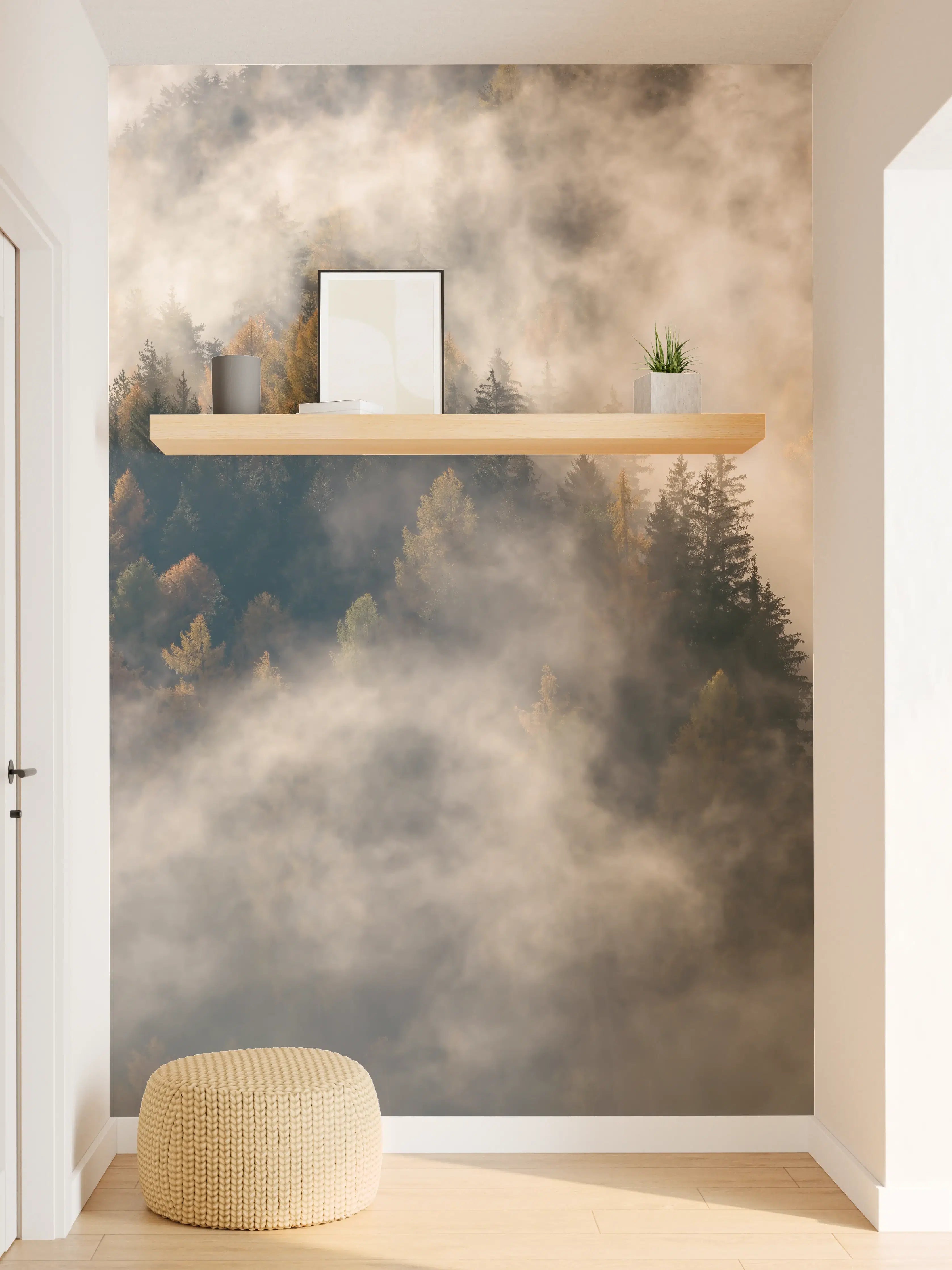 Wandverkleidung Flur - Nebel im Wald