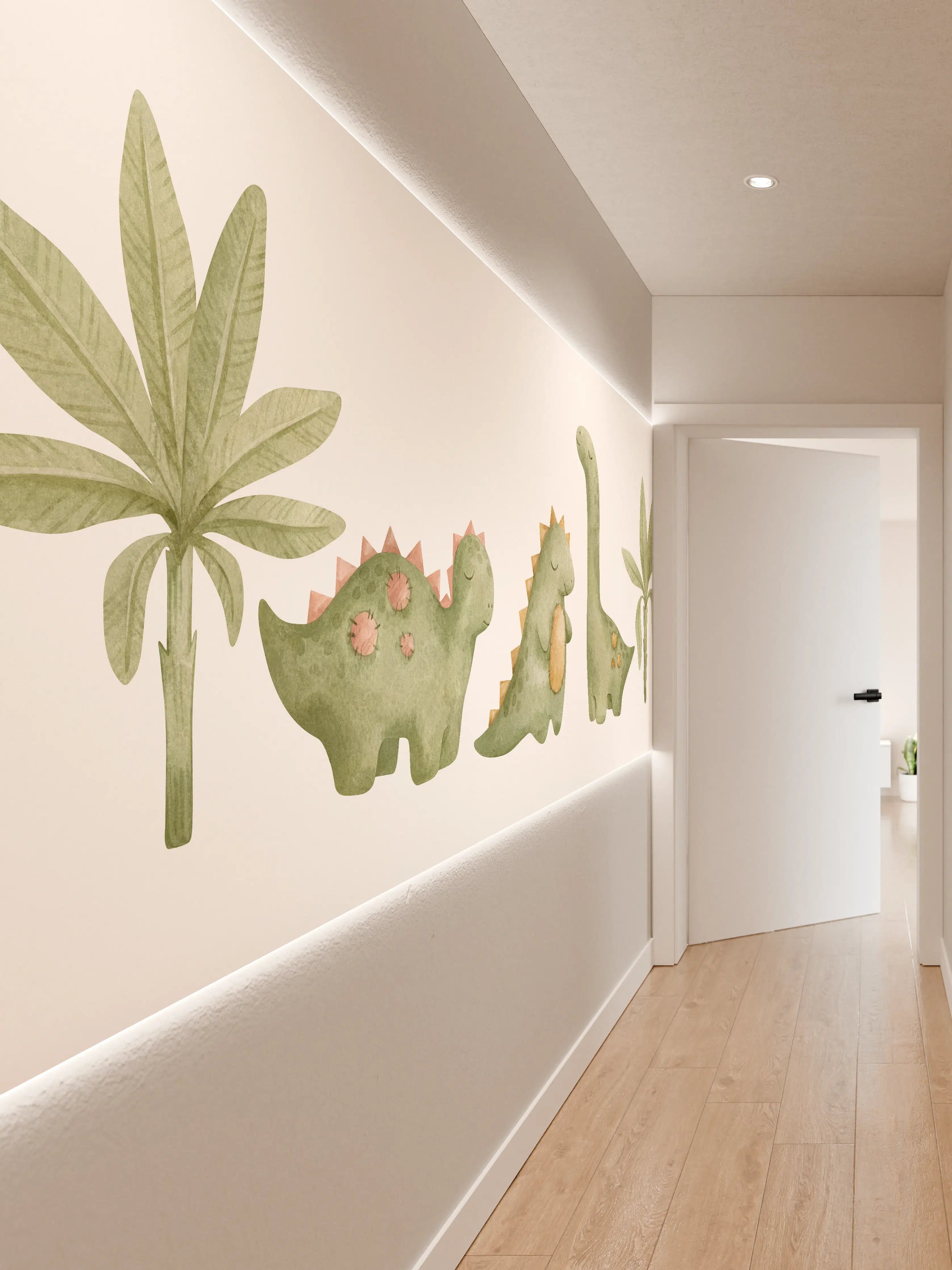 Wandverkleidung Flur - Niedliche Dinosaurier