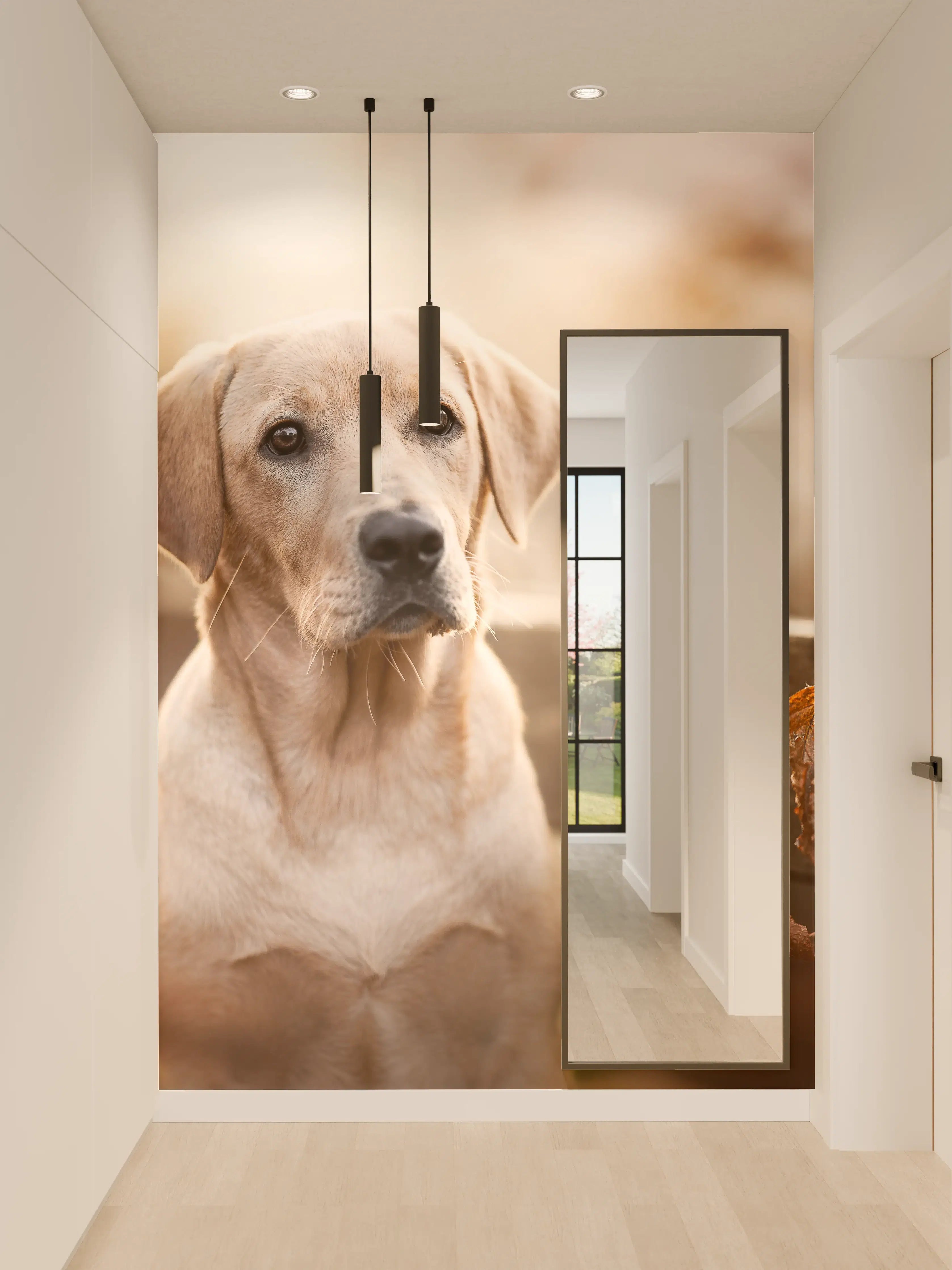 Wandverkleidung Flur - Niedlicher Labrador Welpe