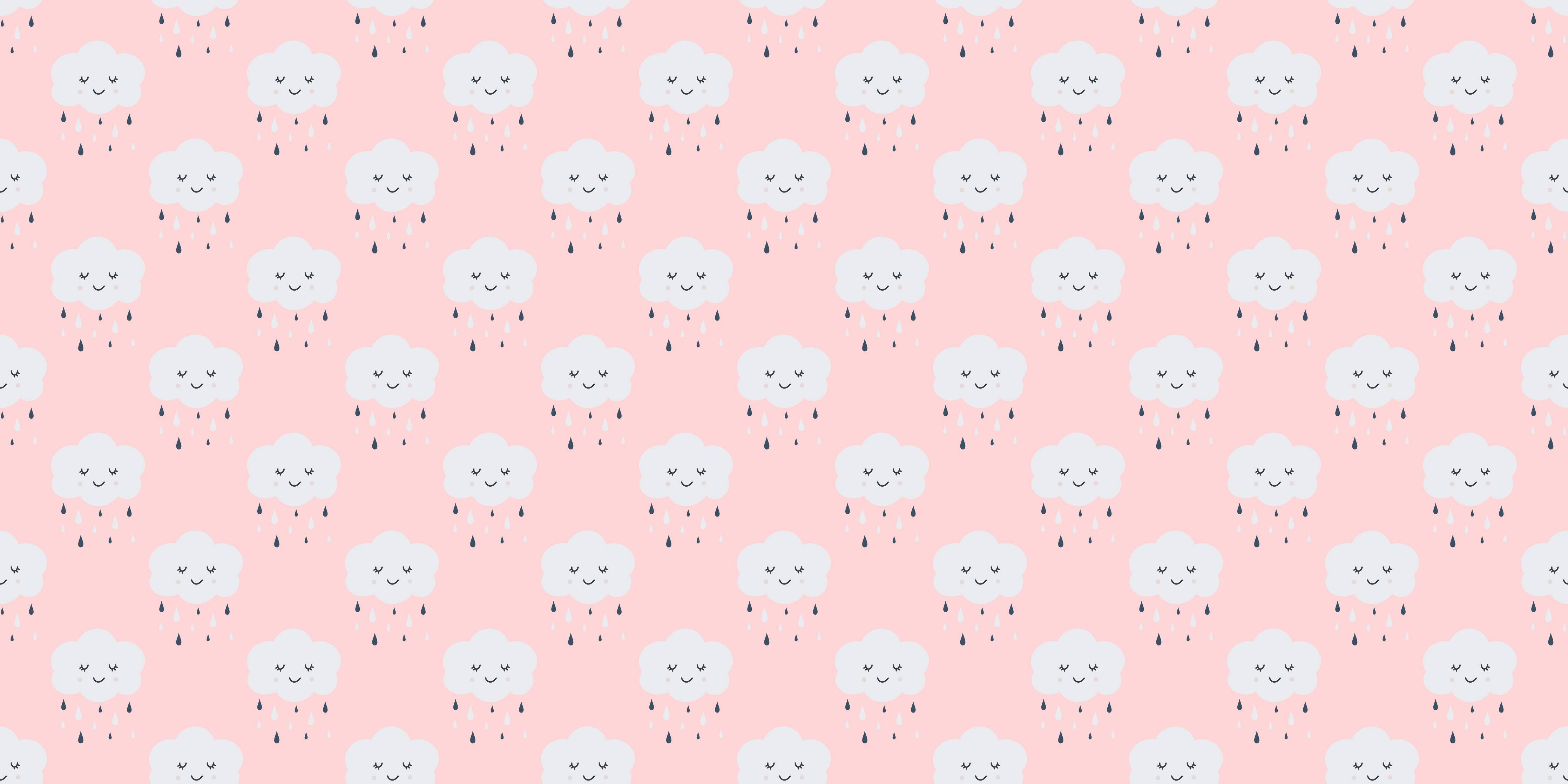 Wandverkleidung Flur-Niedliches Design mit Häschen-Motiv auf rosa Hintergrund