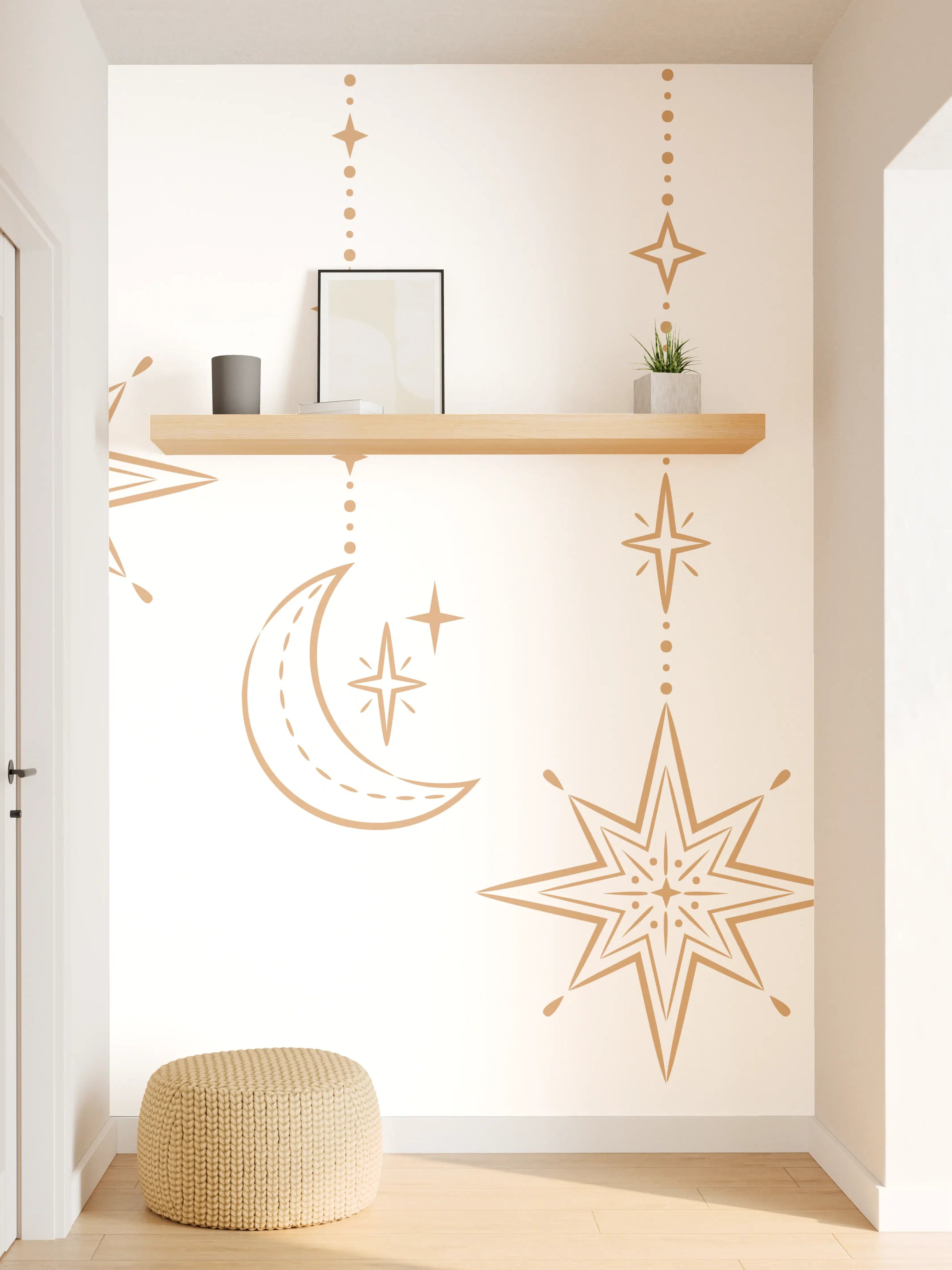 Wandverkleidung Flur - Orientalische Gold Motiv Girlande