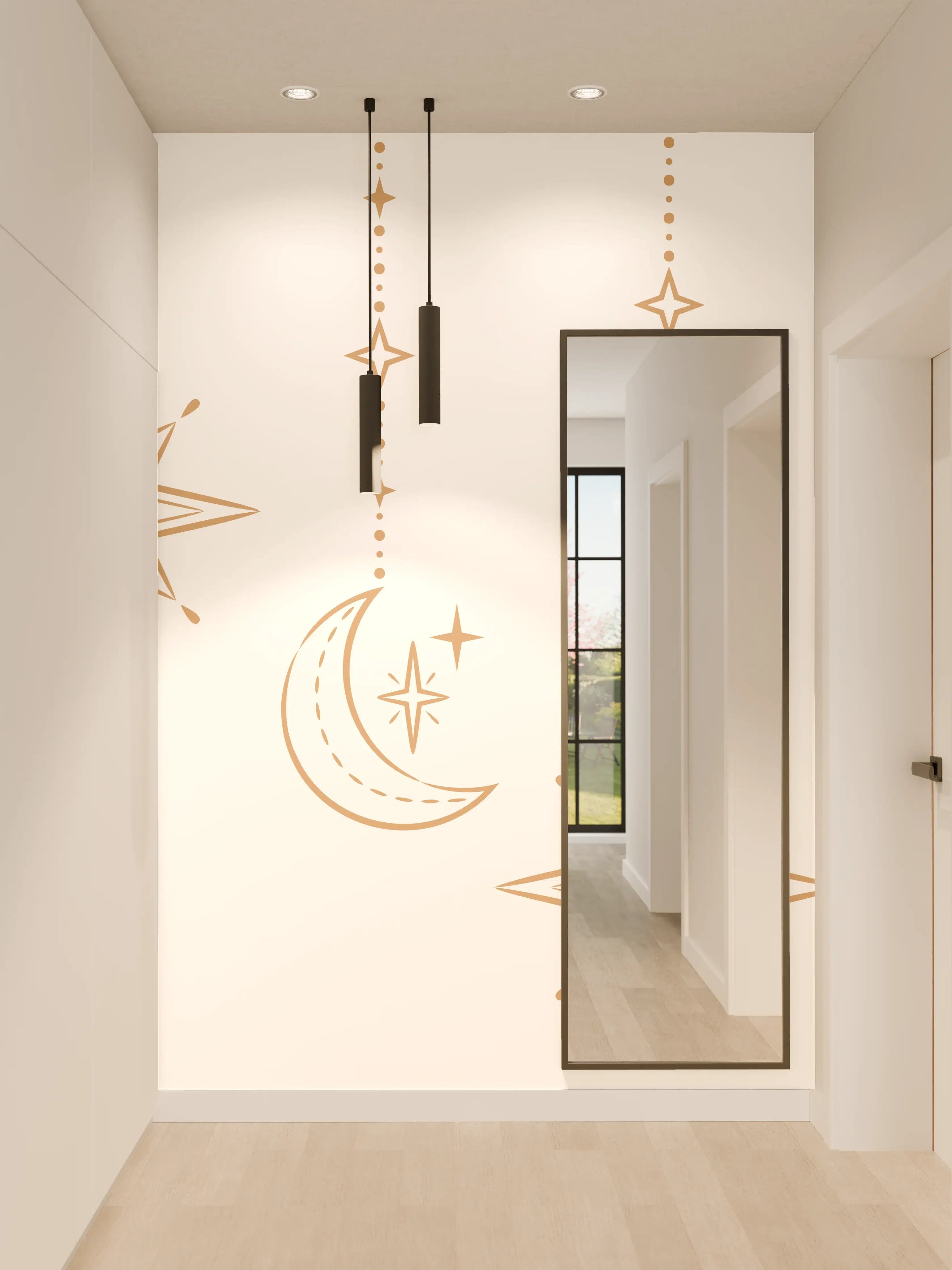 Wandverkleidung Flur - Orientalische Gold Motiv Girlande