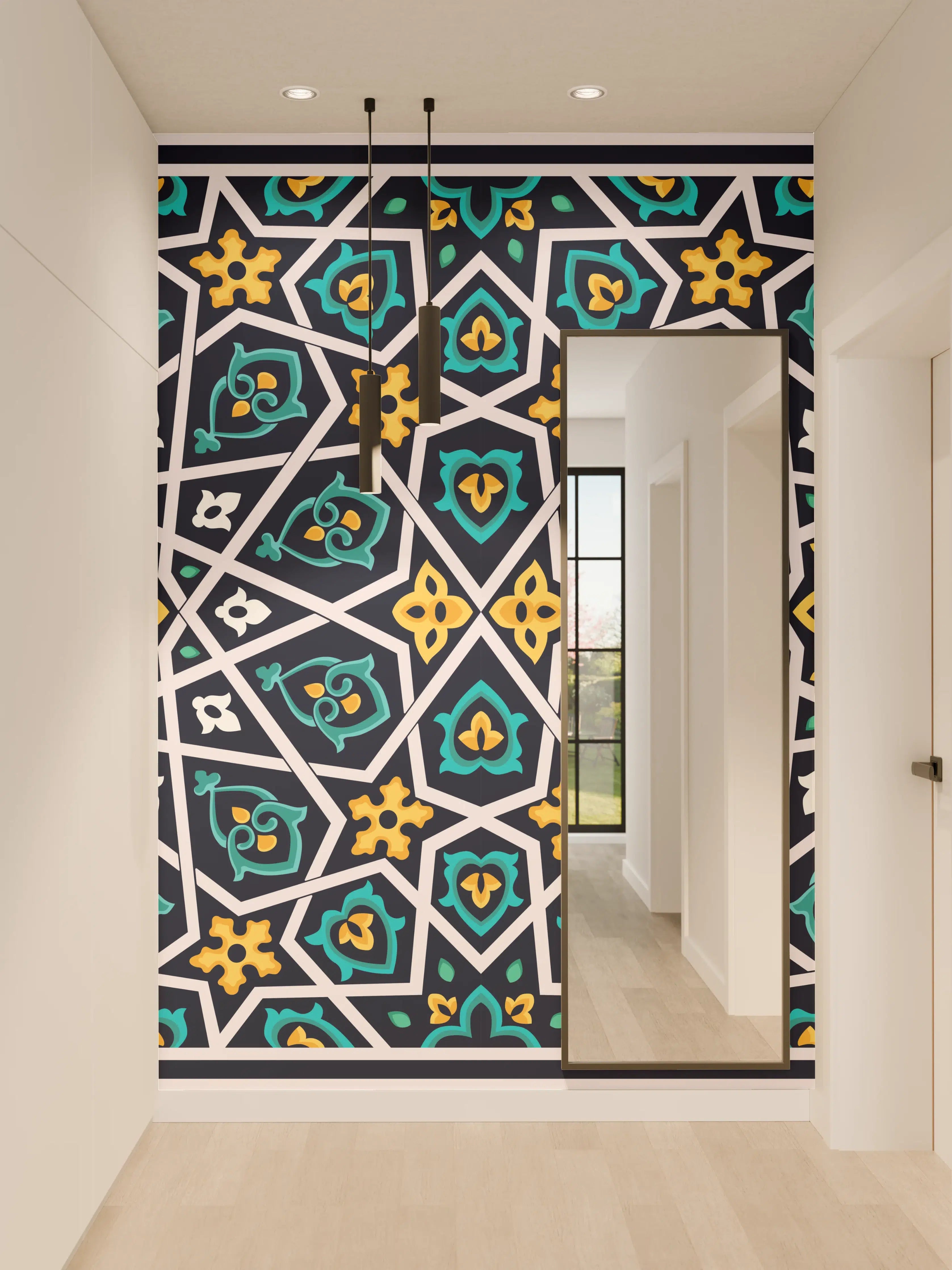 Wandverkleidung Flur - Orientalische Sternstruktur