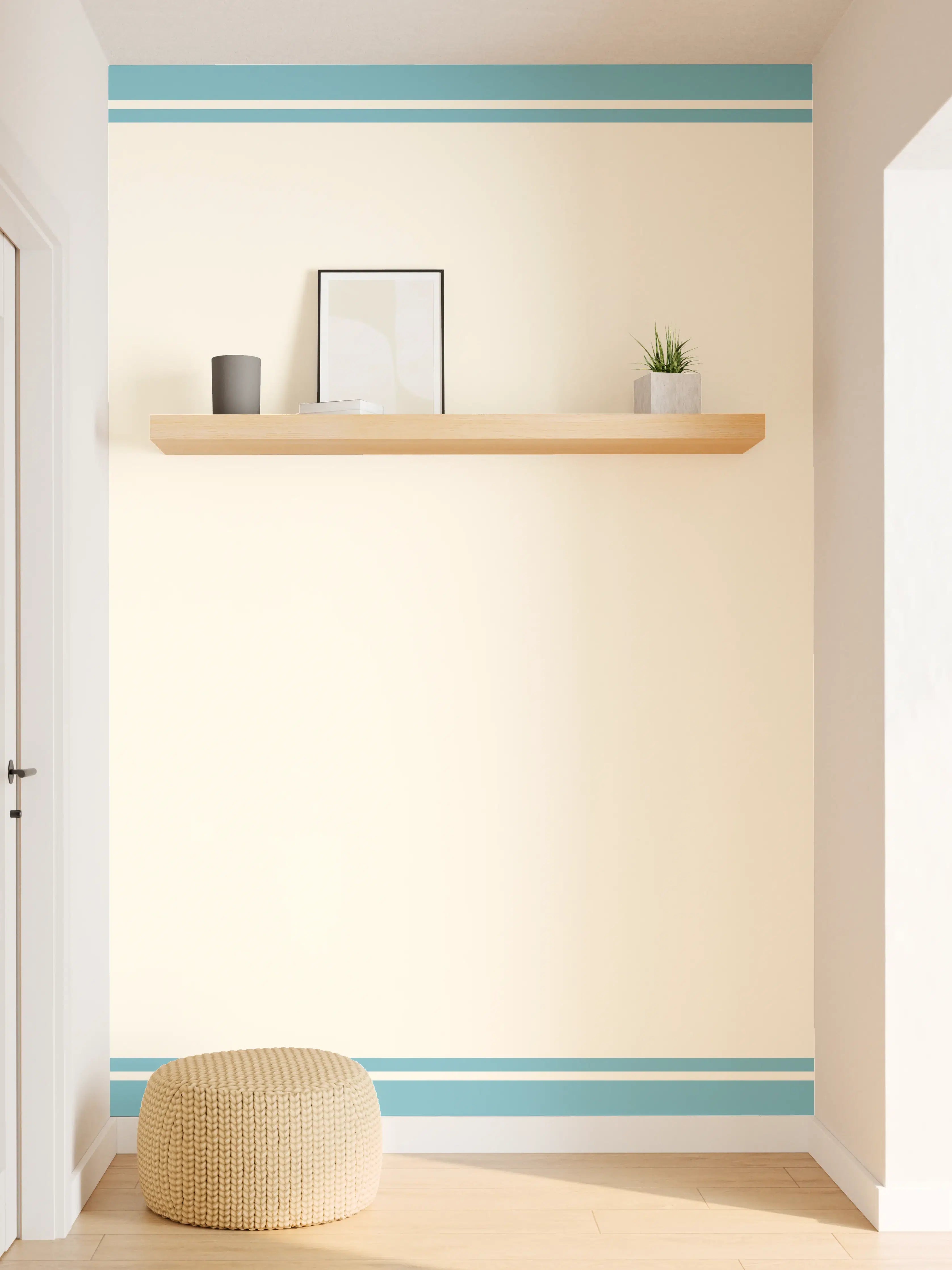 Wandverkleidung Flur - Orientalischer Rahmen Blau-Gold
