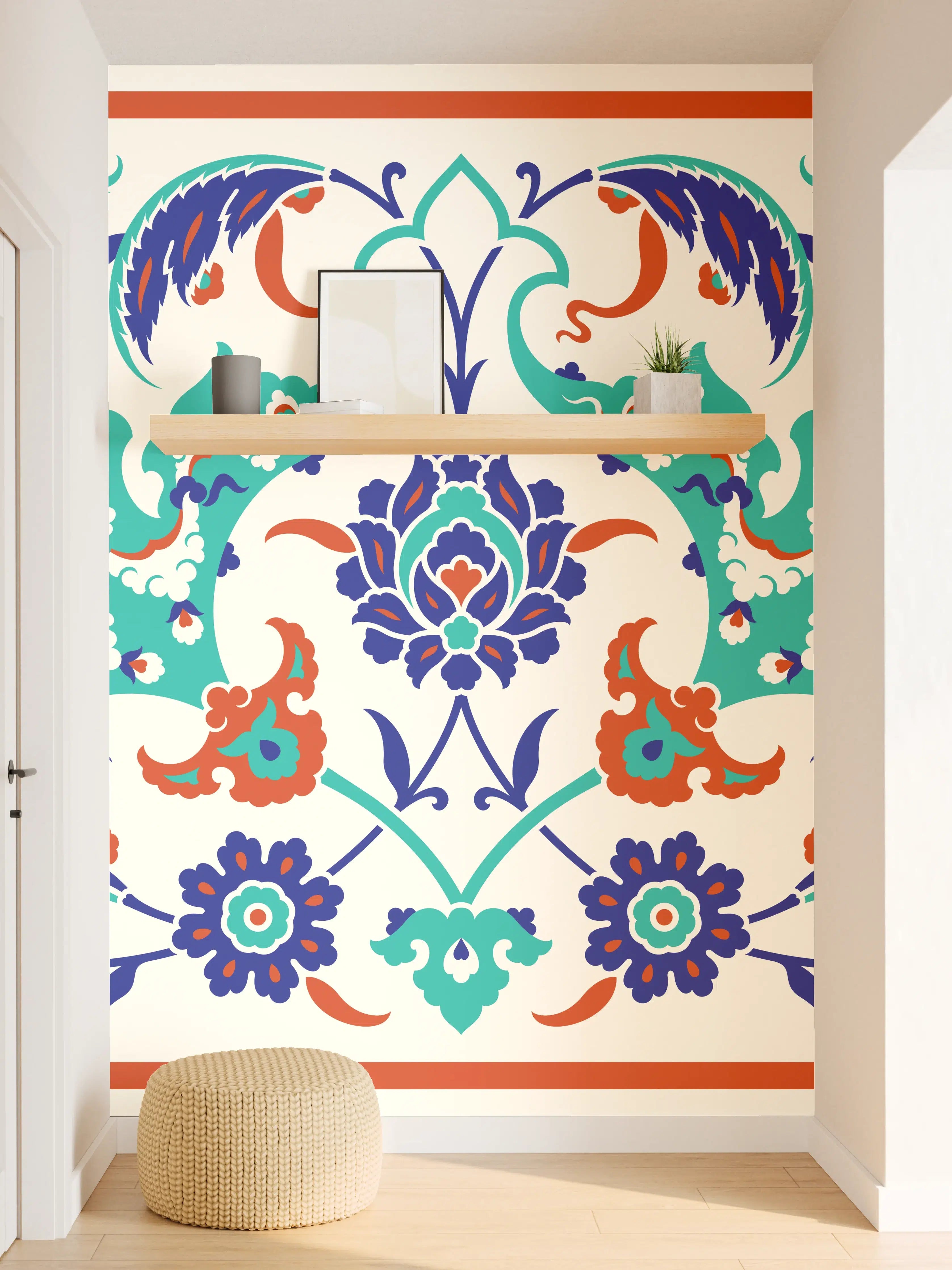 Wandverkleidung Flur - Ornamentales Fliesen-Muster