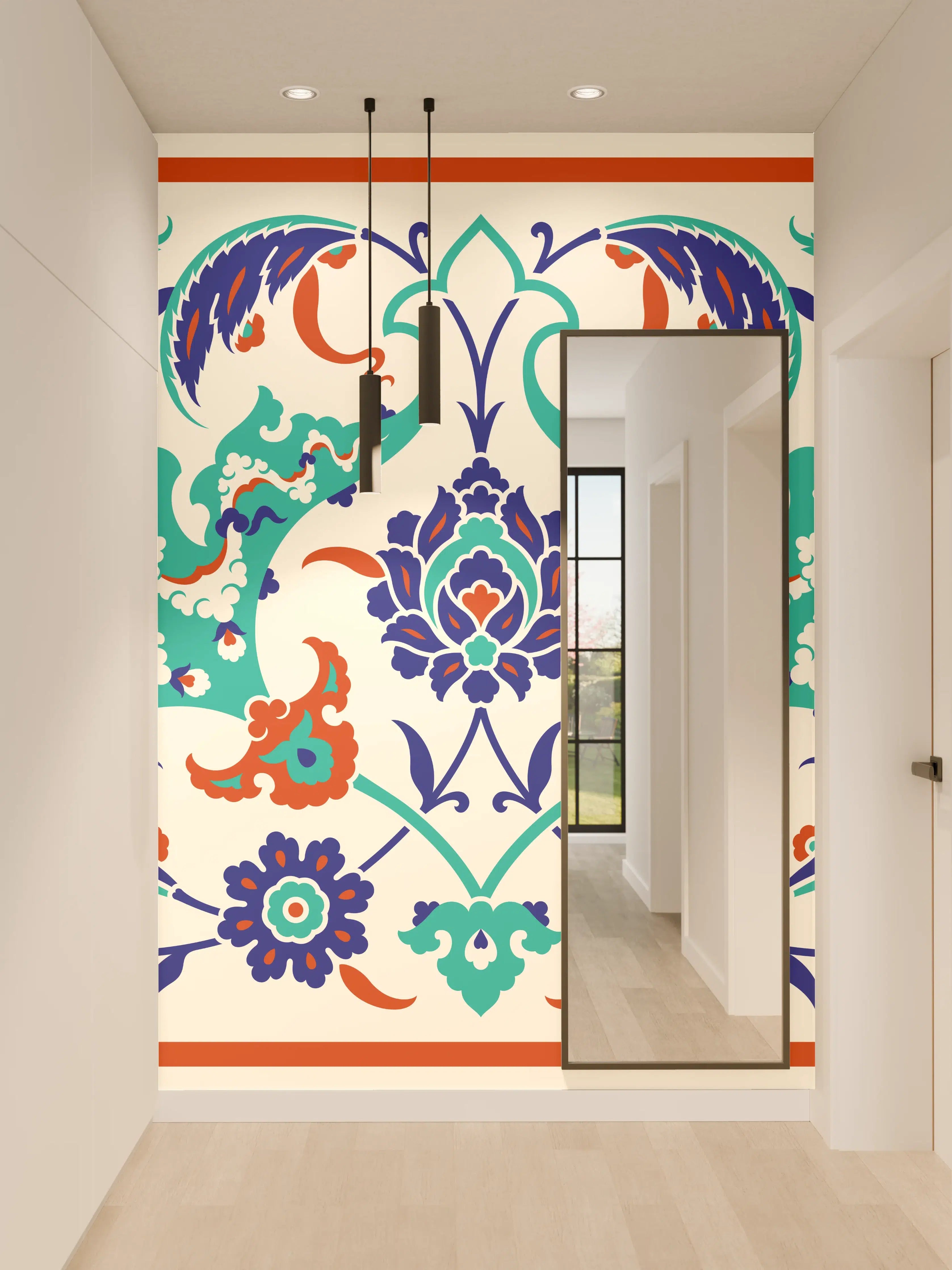 Wandverkleidung Flur - Ornamentales Fliesen-Muster
