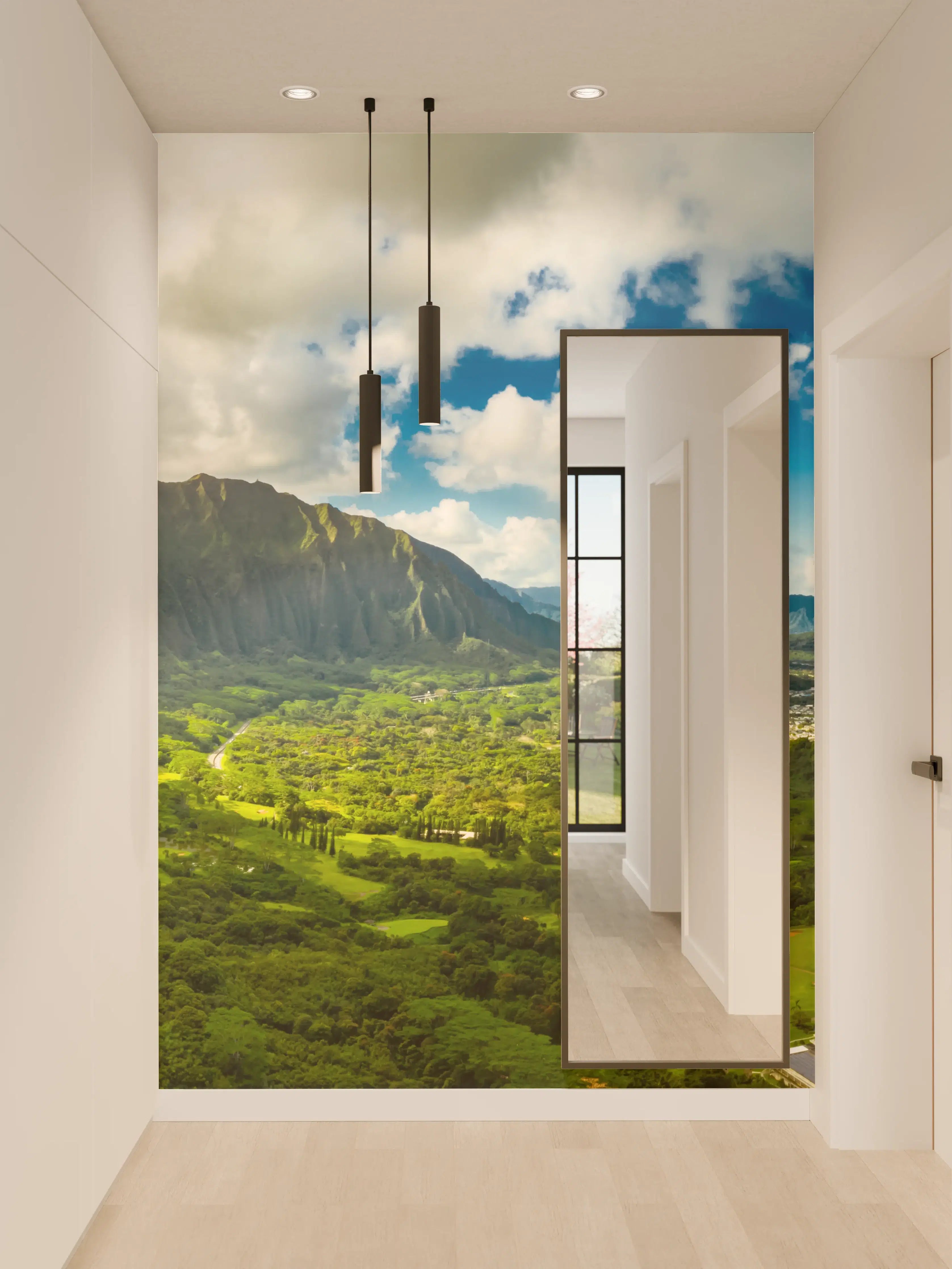 Wandverkleidung Flur - Pali Lookout Klippen in Hawaii