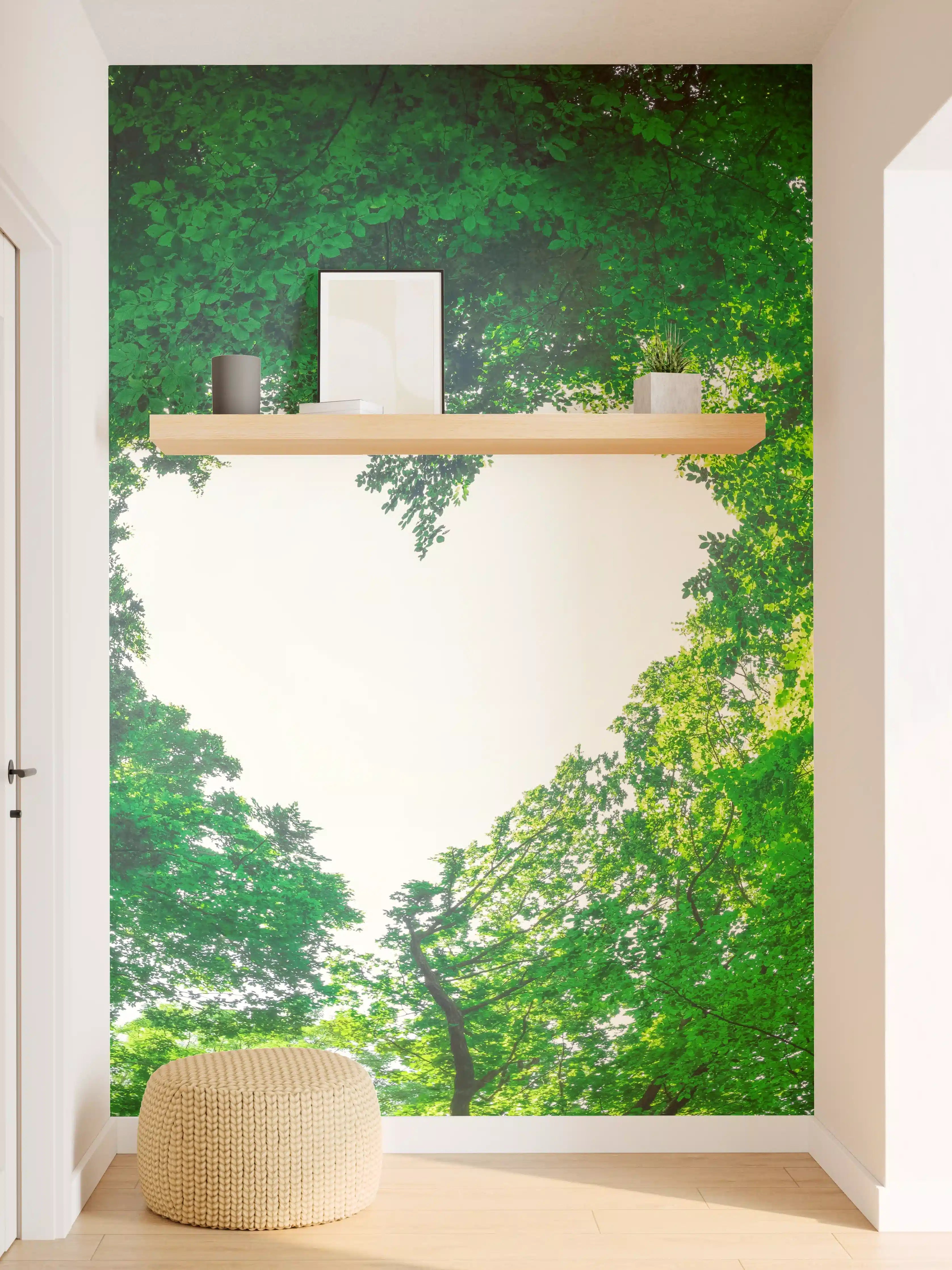 Wandverkleidung Flur - Panorama - Baumkronen formen ein Herz