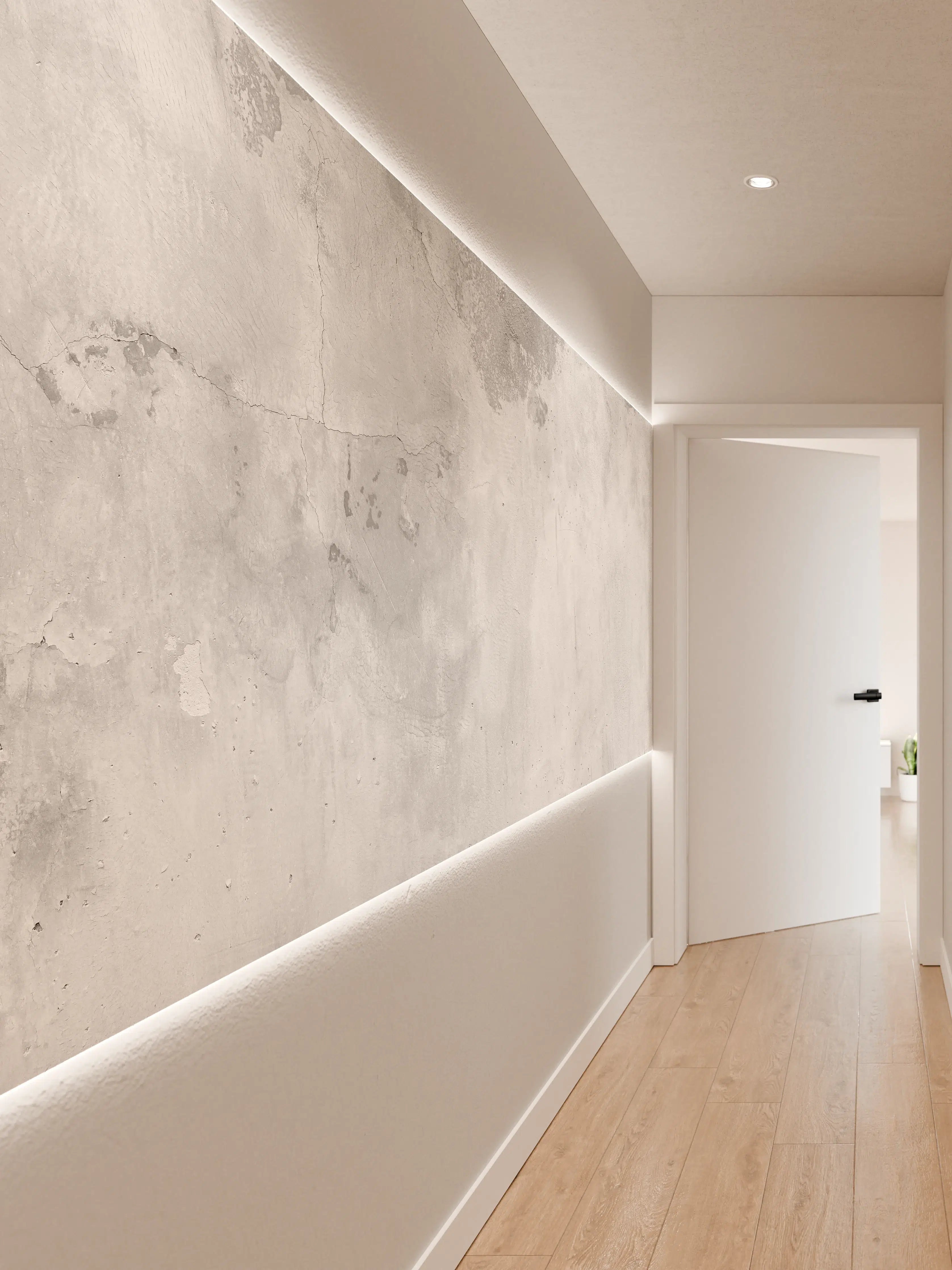 Wandverkleidung Flur - Panorama einer alten Betonwand