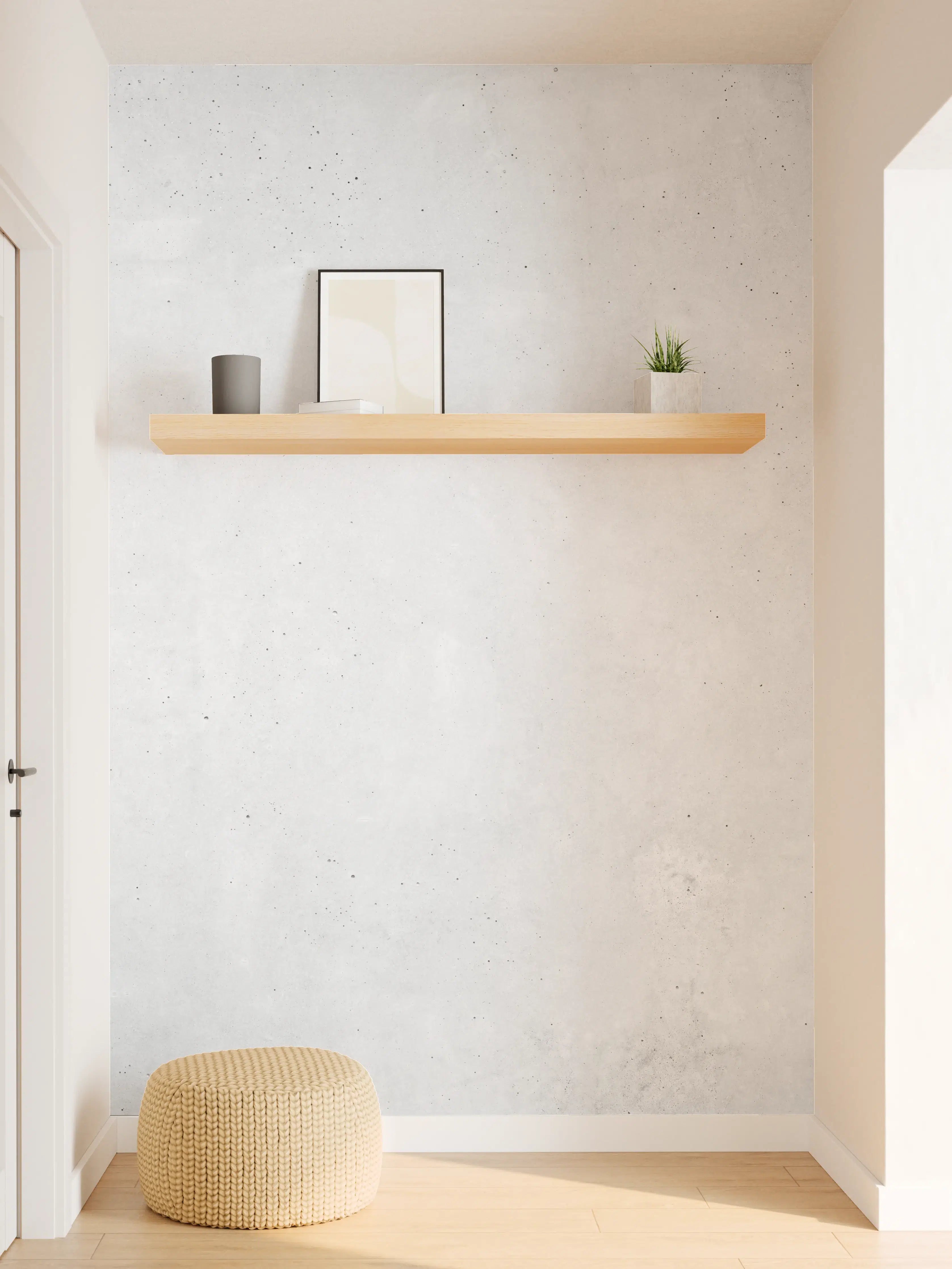 Wandverkleidung Flur - Panorama einer glatten grauen Betonwand