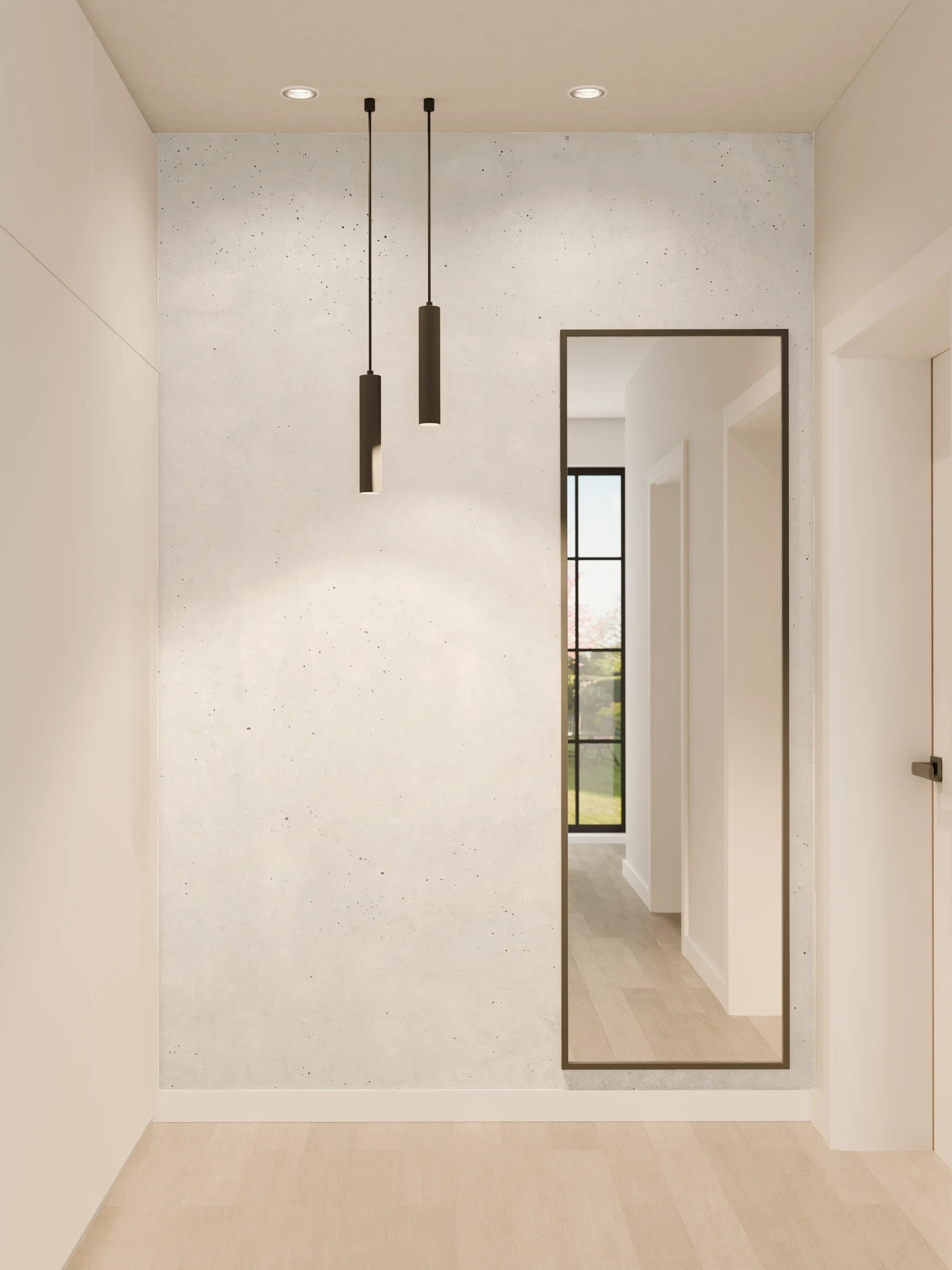 Wandverkleidung Flur - Panorama einer glatten grauen Betonwand