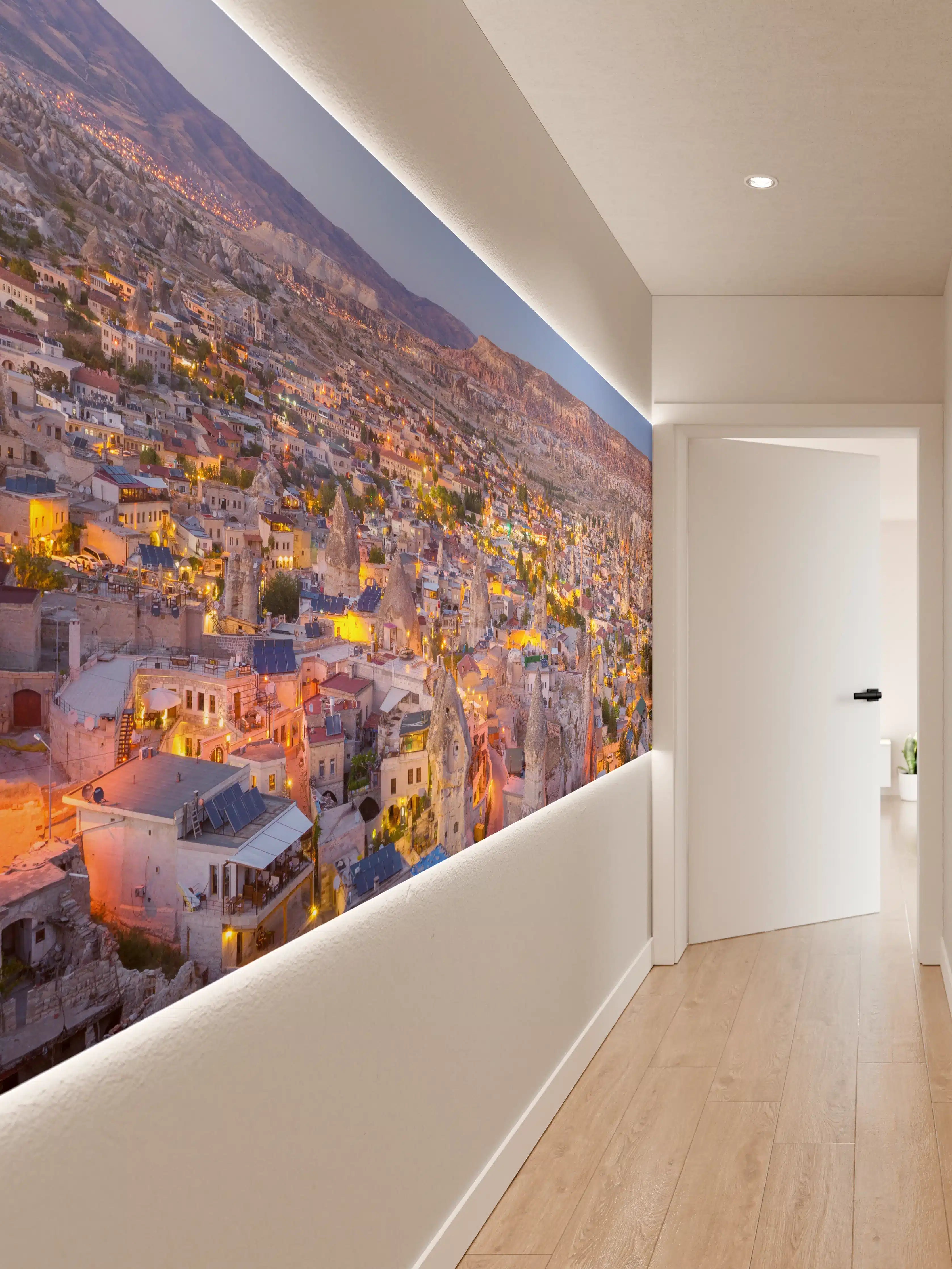 Wandverkleidung Flur - Panoramablick auf Göreme - Kapadokien