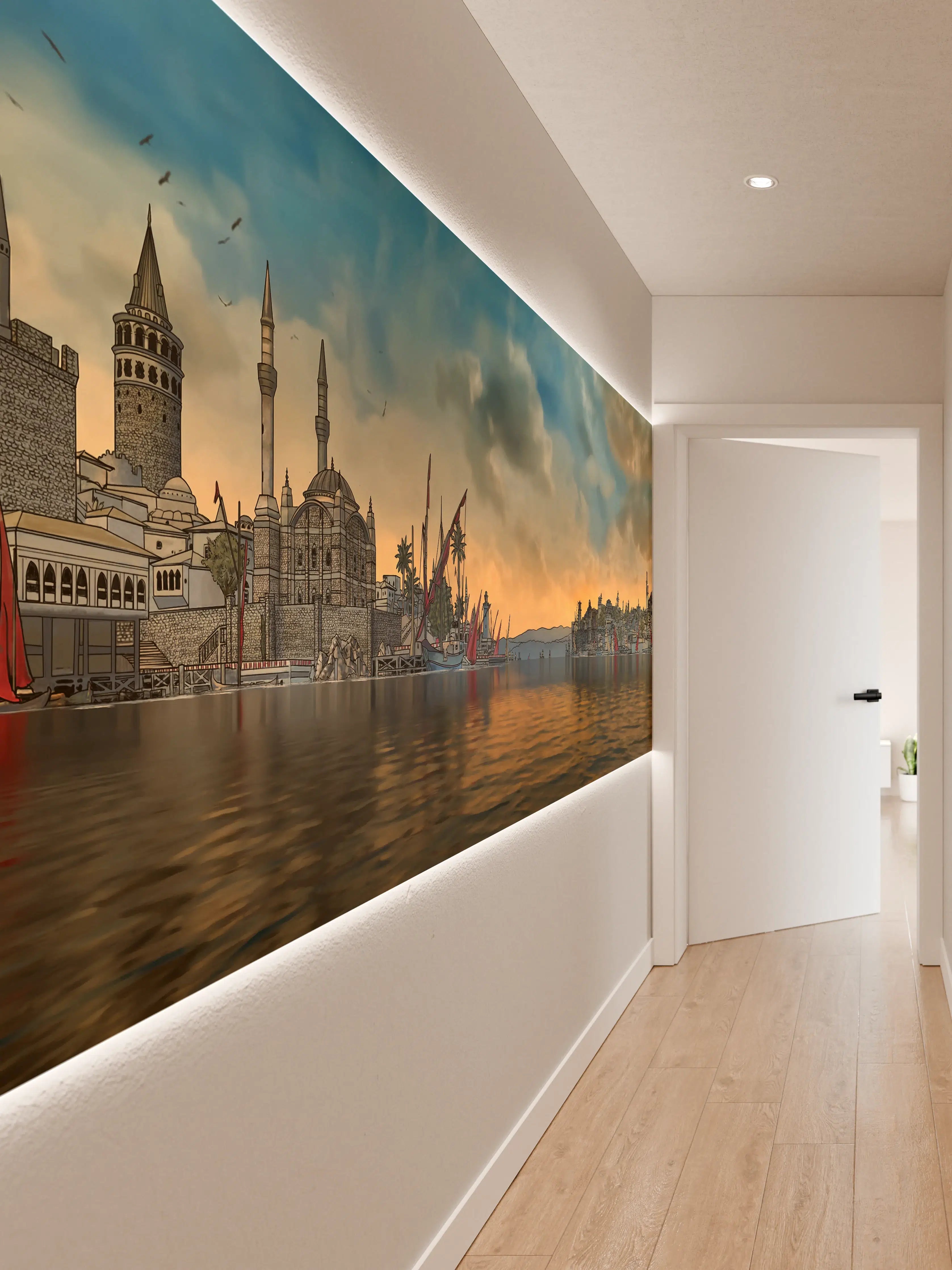 Wandverkleidung Flur - Panoramablick auf alt-Istanbul