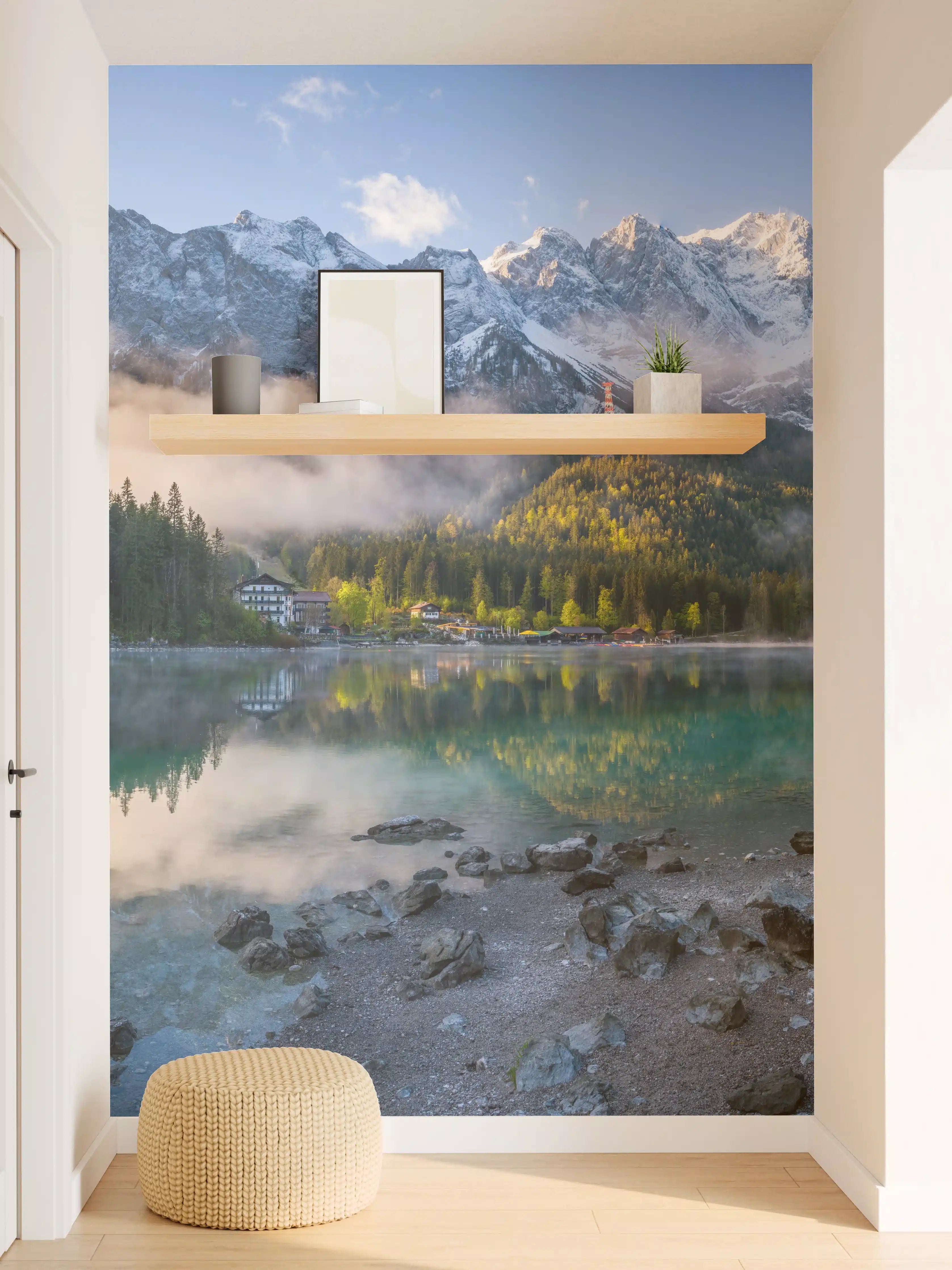 Wandverkleidung Flur - Panoramablick auf die Zugspitze