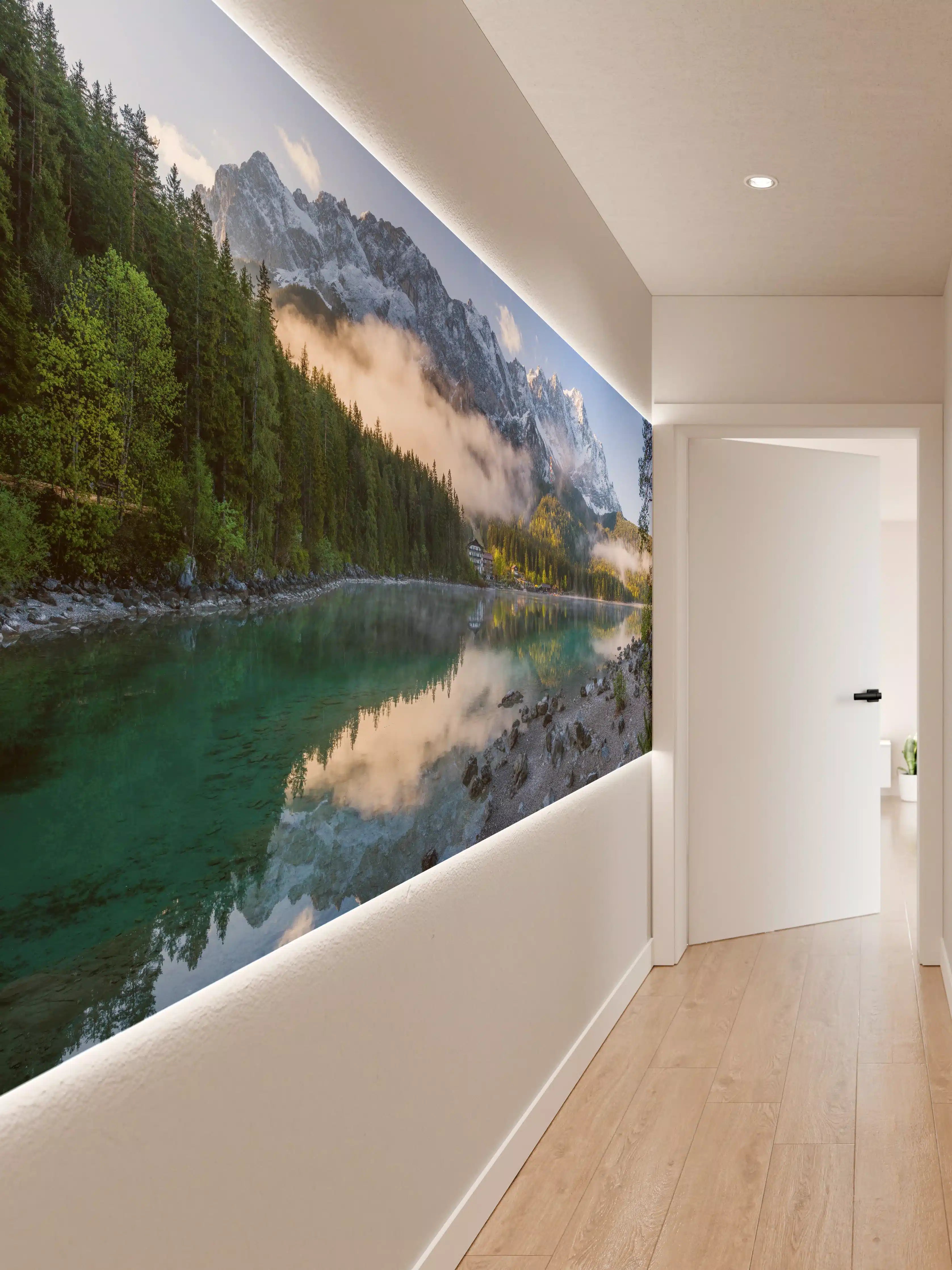 Wandverkleidung Flur - Panoramablick auf die Zugspitze