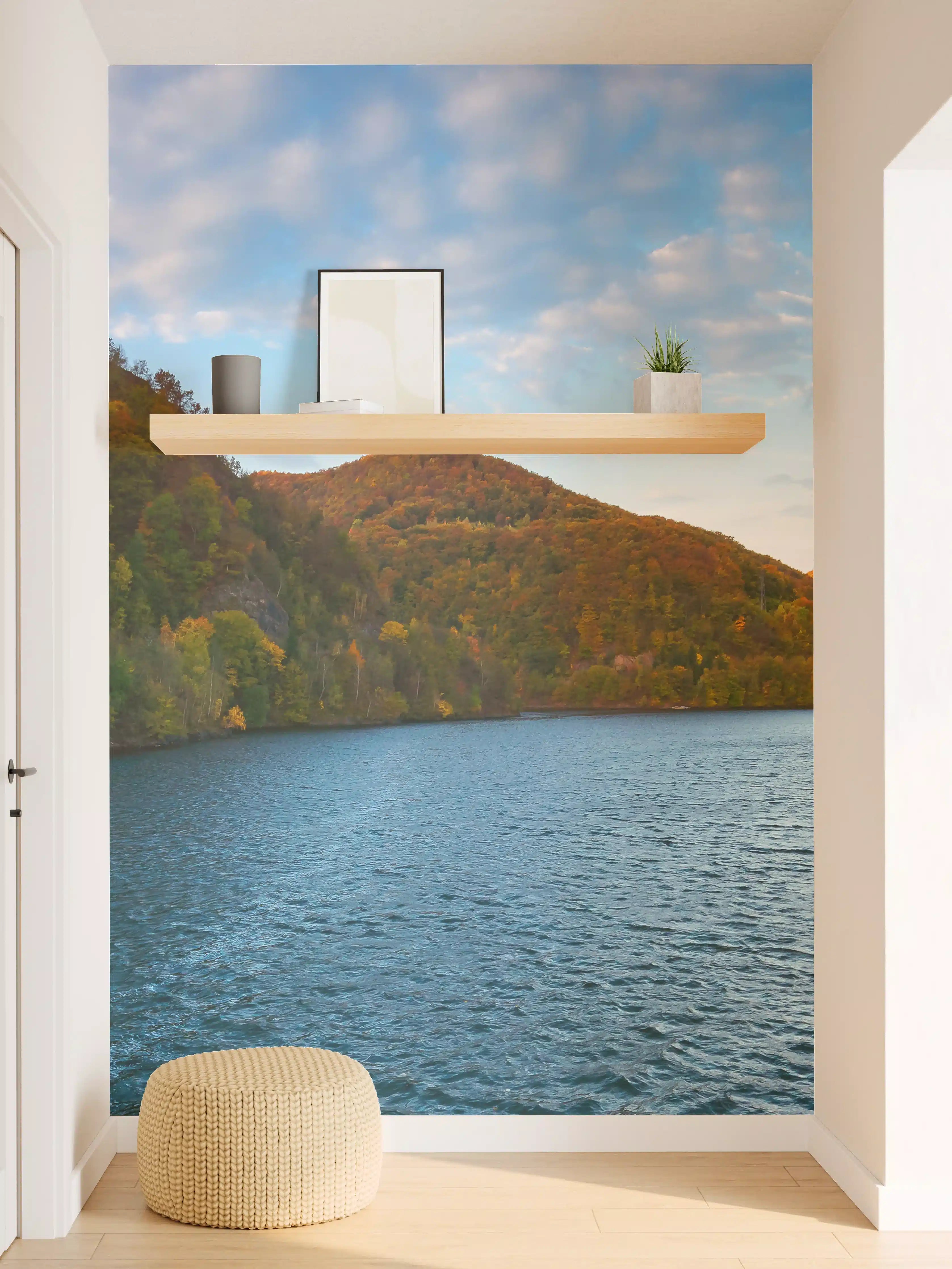 Wandverkleidung Flur - Panoramablick auf einen ruhigen Fluss in der Natur