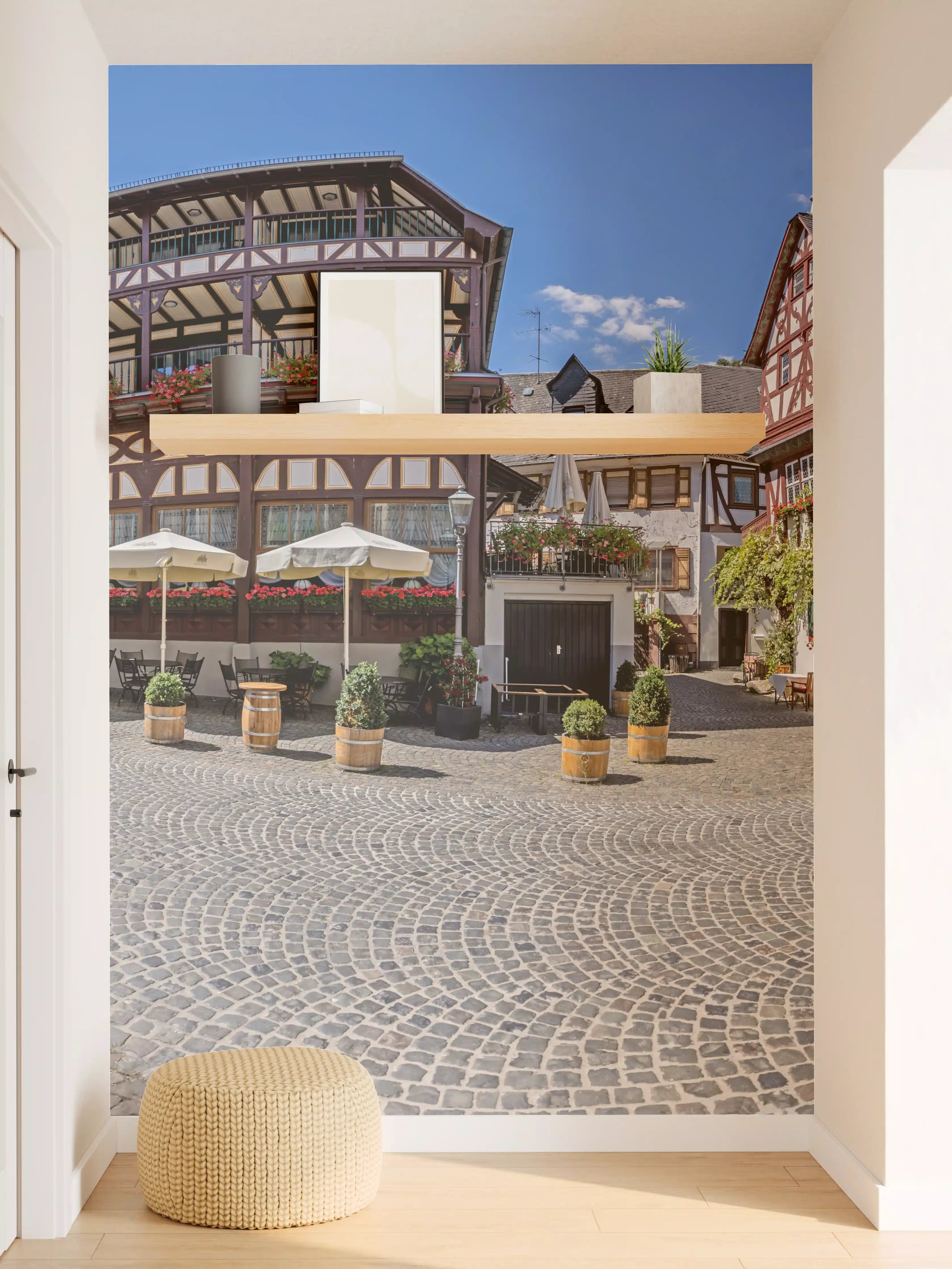 Wandverkleidung Flur - Panoramablick über Bacharach