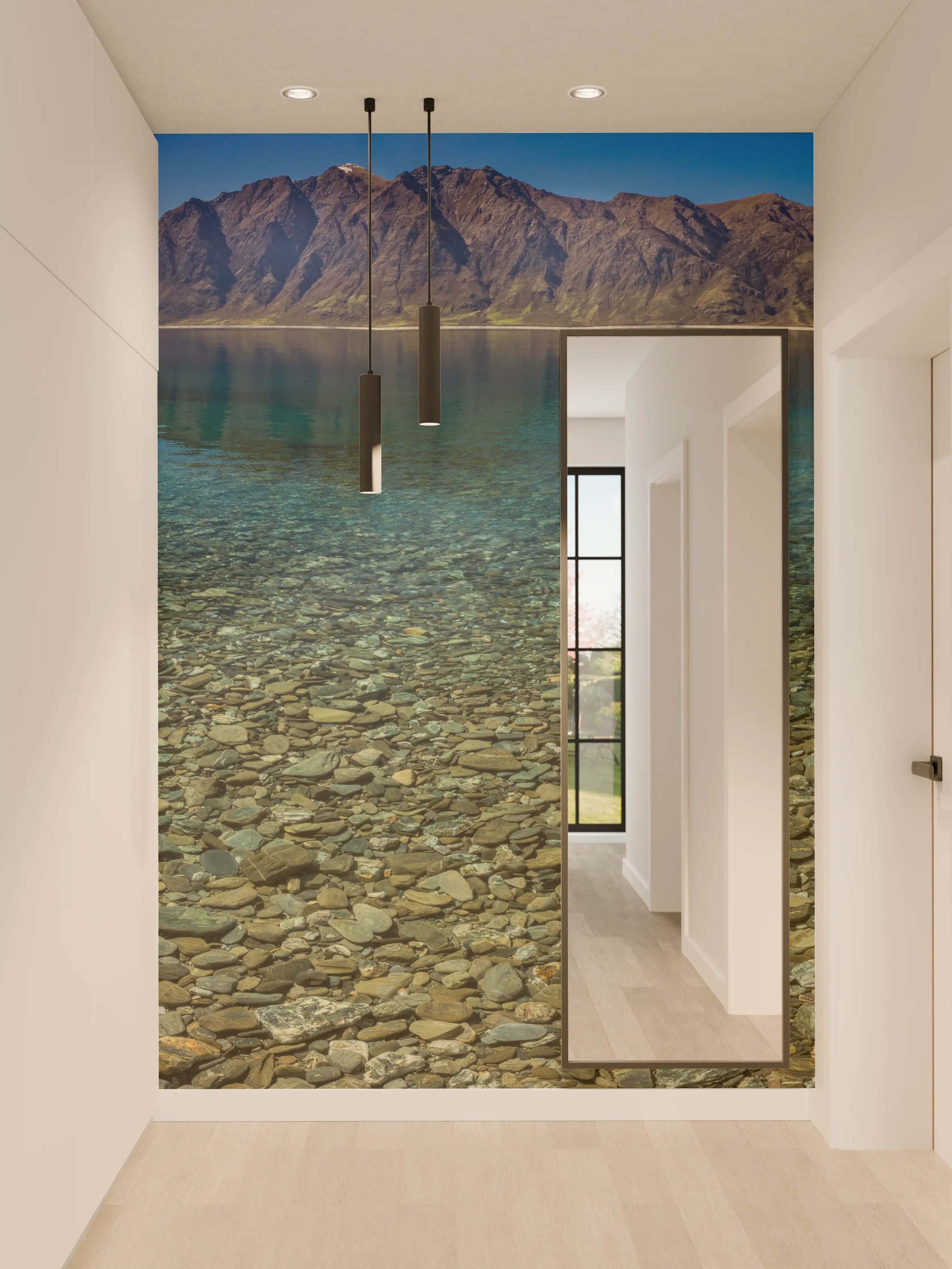 Wandverkleidung Flur - Panoramafotos vom Hawea-See