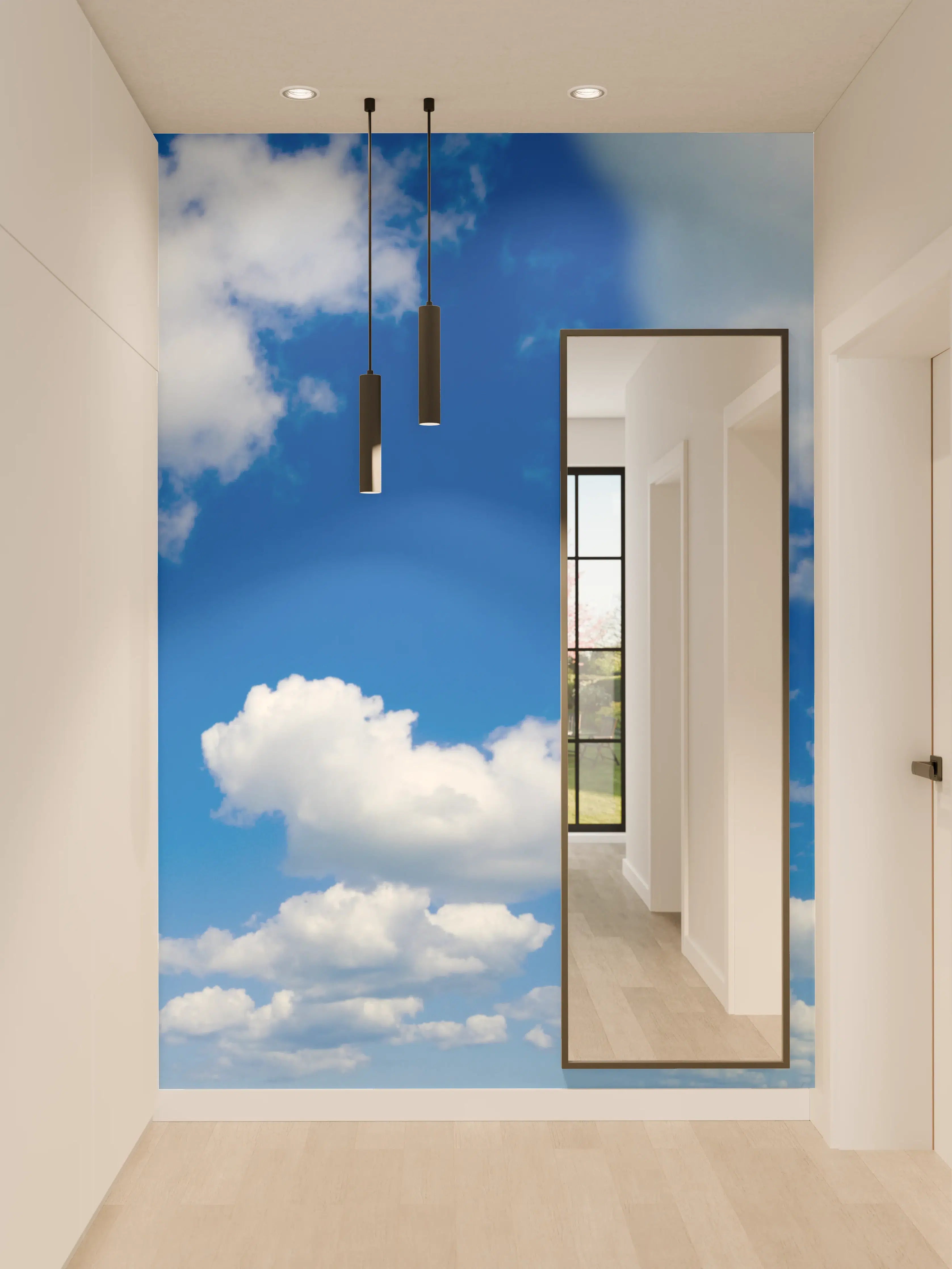 Wandverkleidung Flur - Panoramischer Himmel mit Wolken
