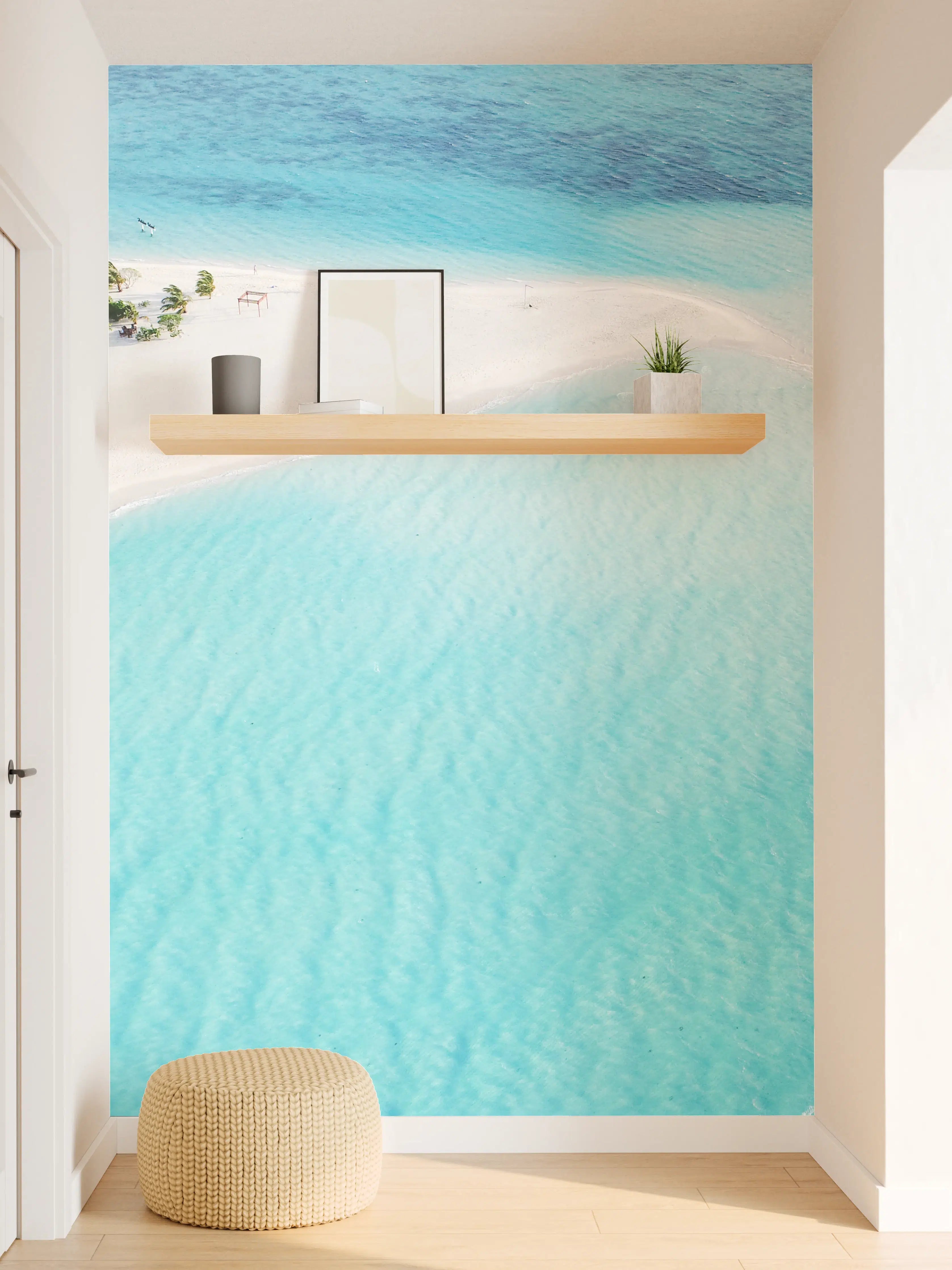 Wandverkleidung Flur - Paradiesischer Strand mit türkisfarbenem Wasser