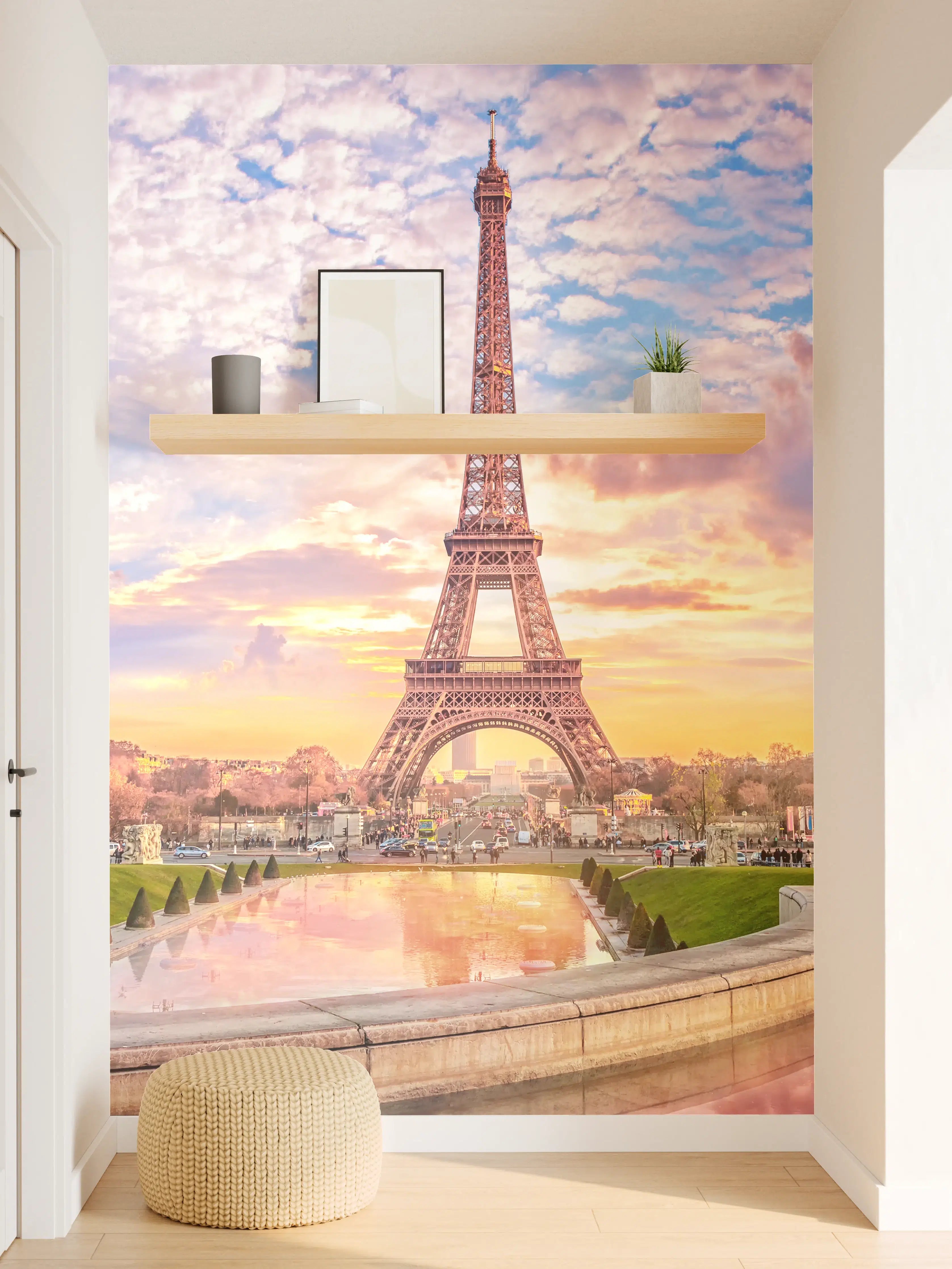 Wandverkleidung Flur - Paris Eiffelturm Sonnenuntergang