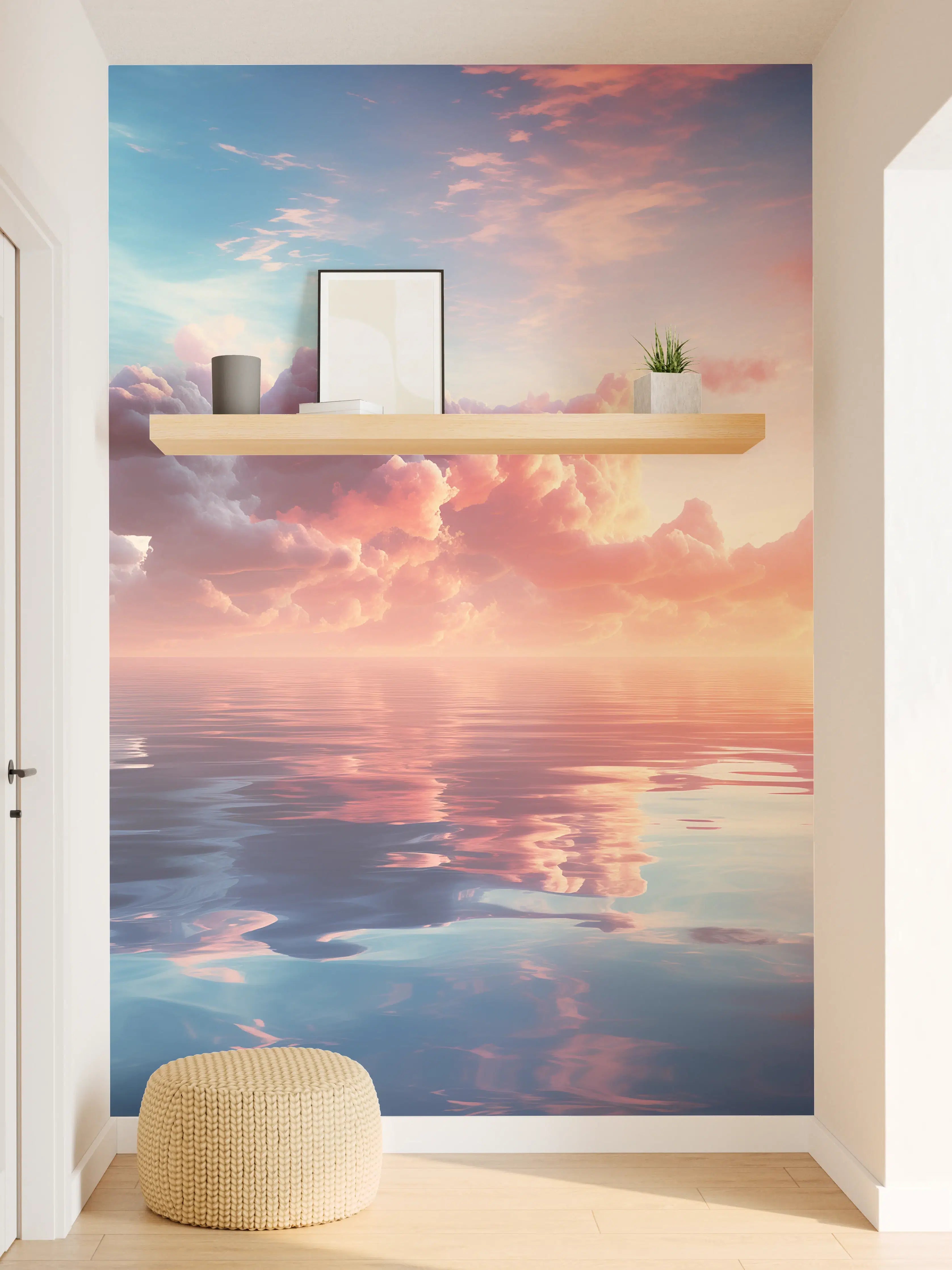 Wandverkleidung Flur - Pastell-Sonnenuntergang über Meer
