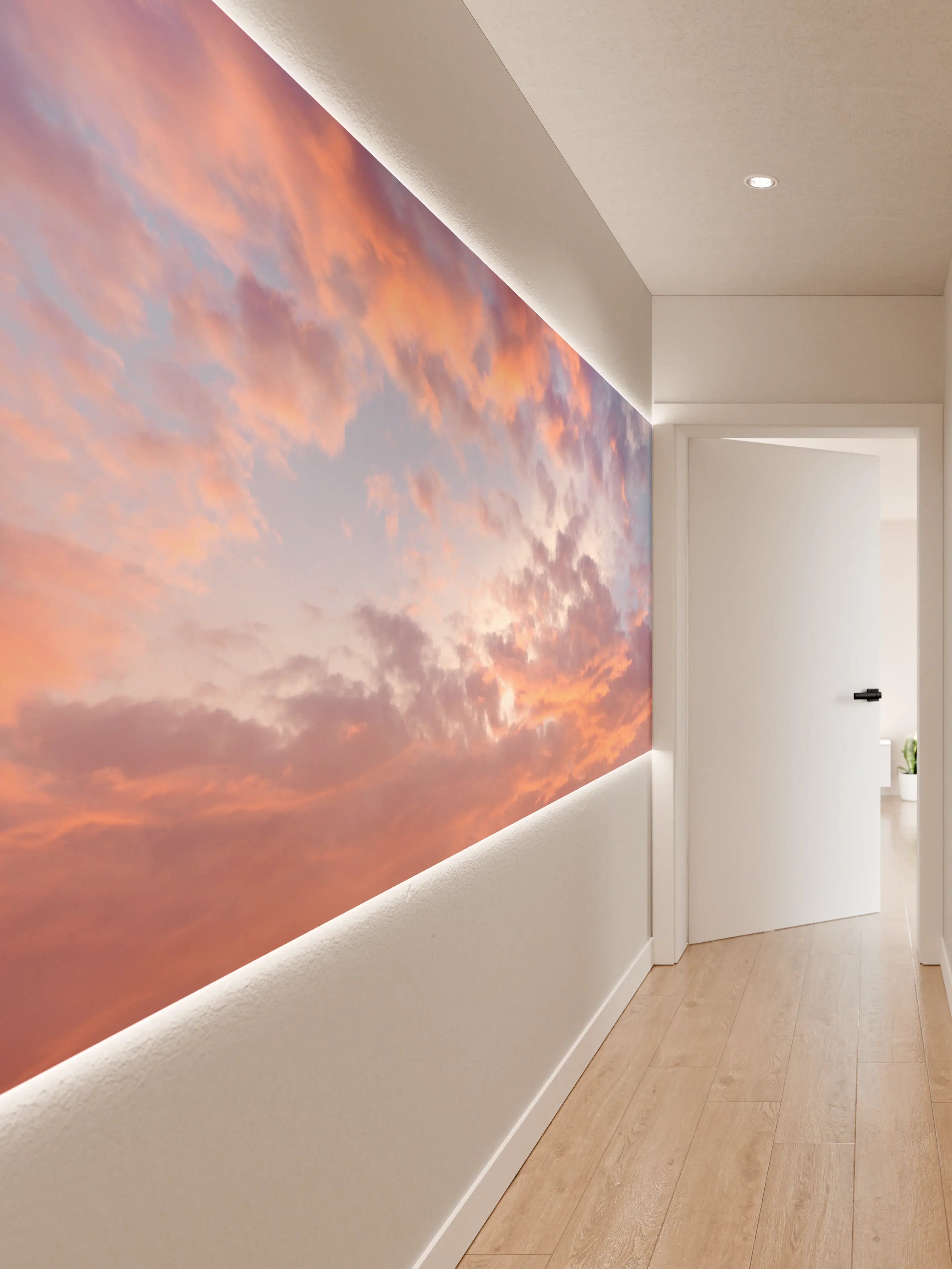 Wandverkleidung Flur - Pastell-Sonnenuntergangs-Himmel