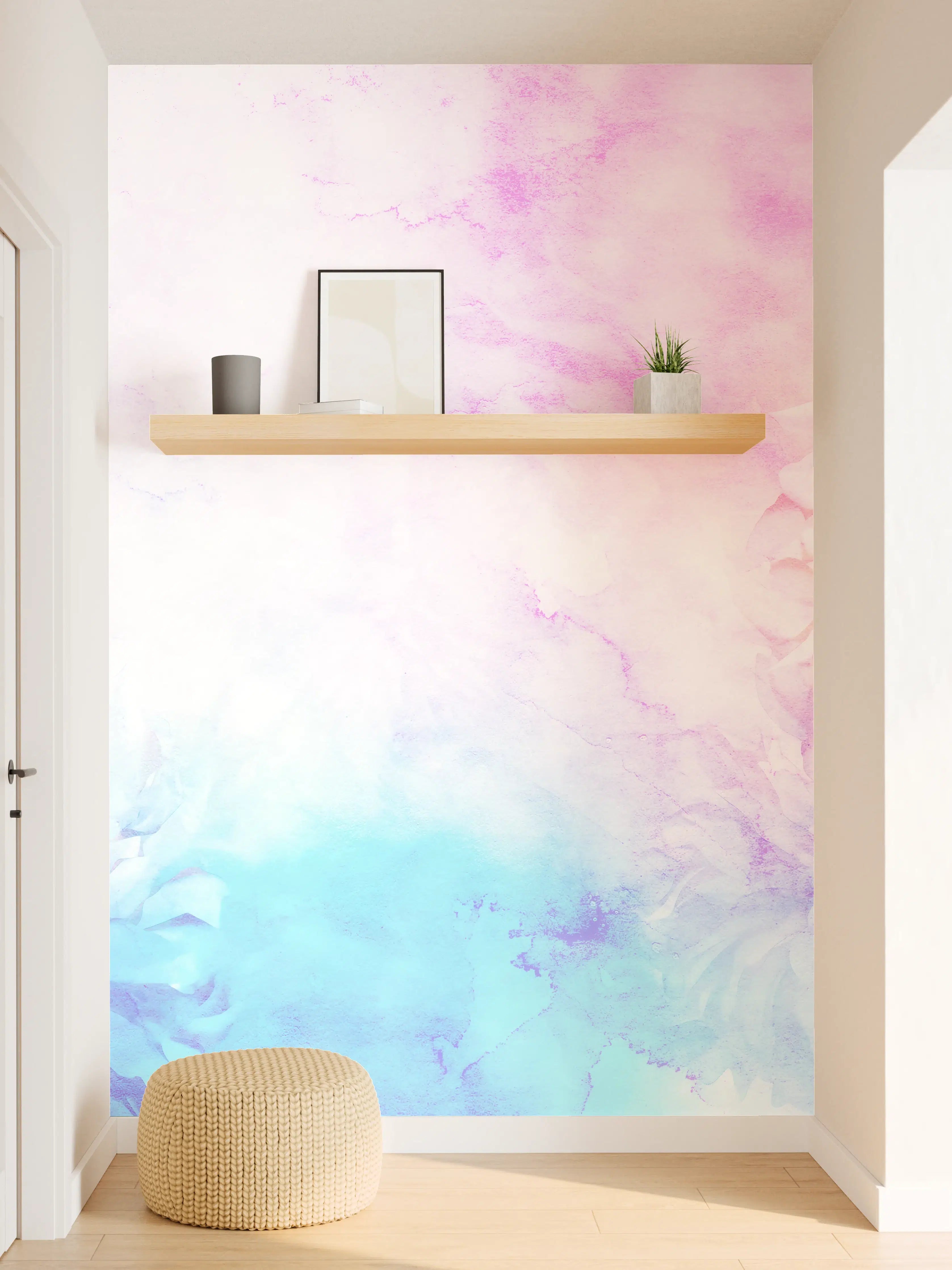 Wandverkleidung Flur - Pastellfarbene BlumenDIY-Hintergrund