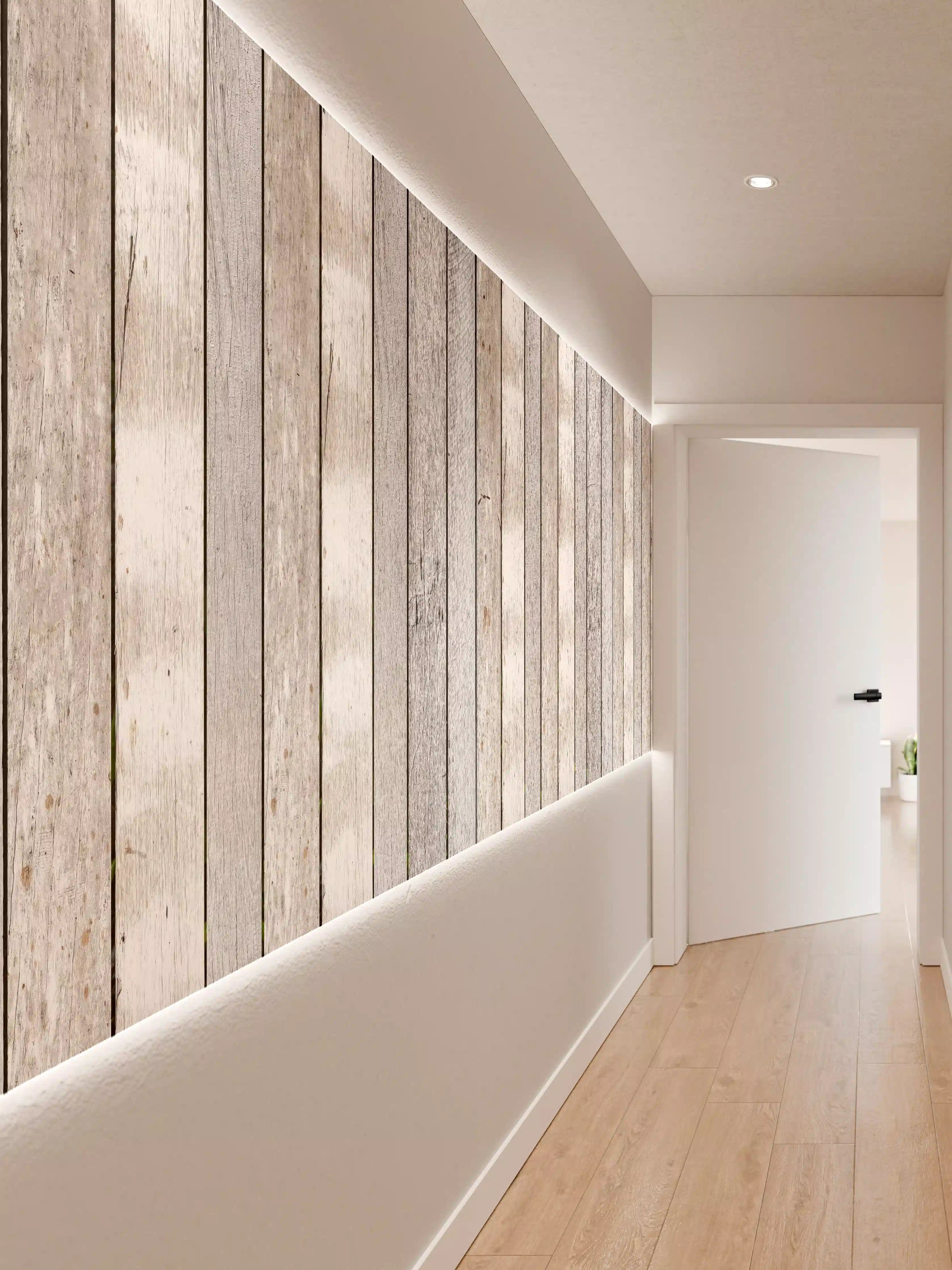 Wandverkleidung Flur - Pastellfarbene Vintage Holzwand