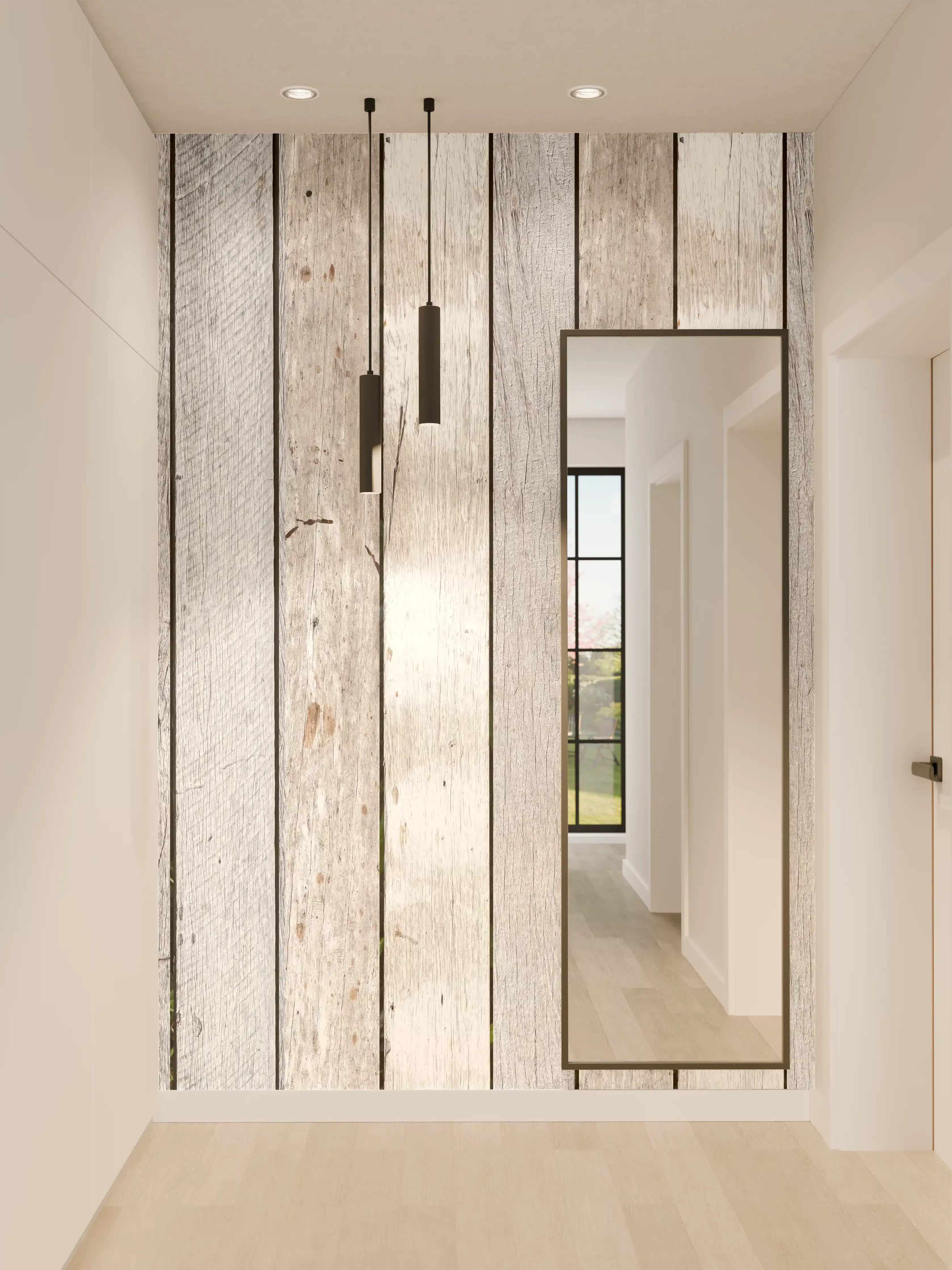 Wandverkleidung Flur - Pastellfarbene Vintage Holzwand