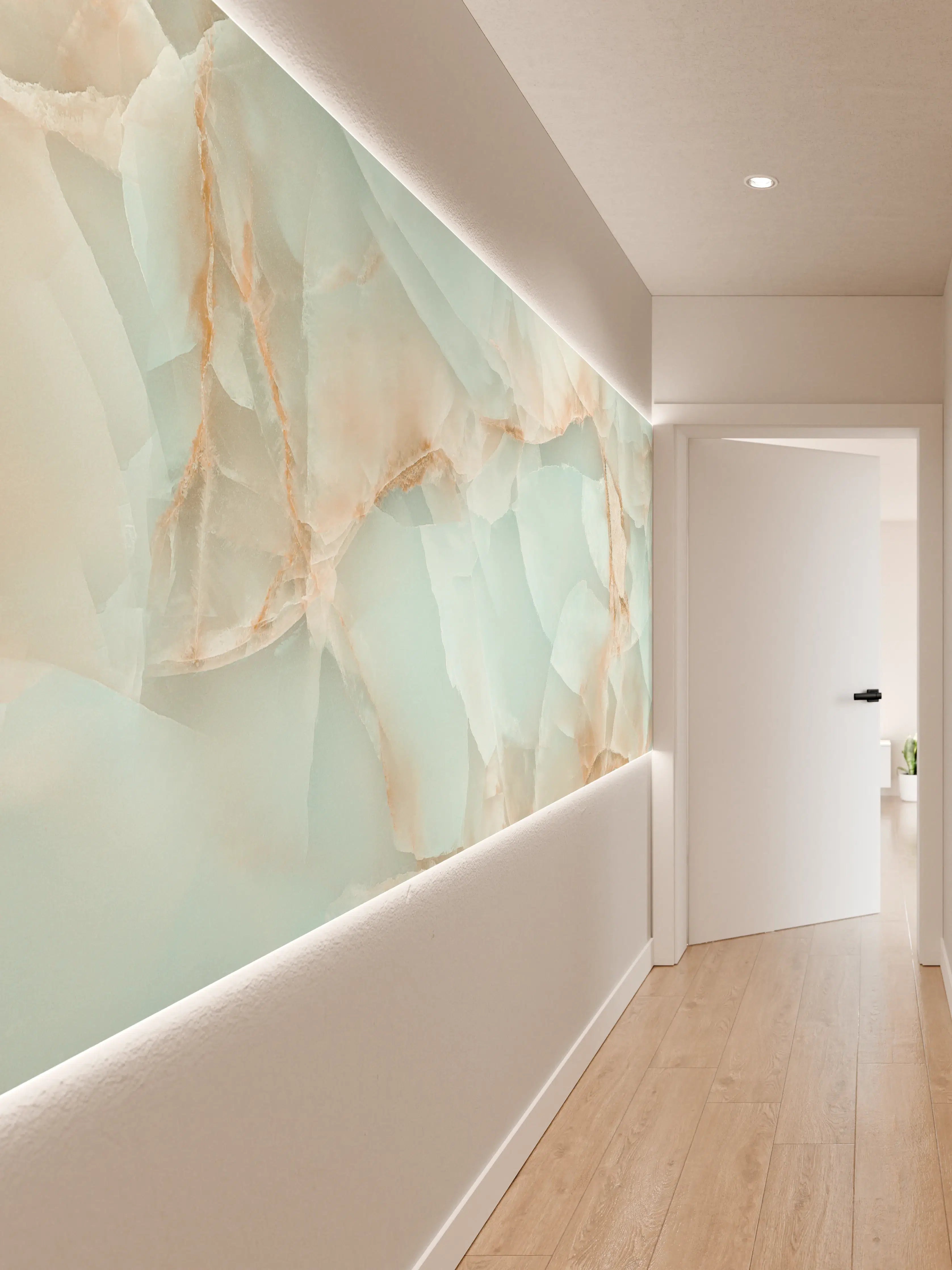 Wandverkleidung Flur - Polierter Onyx-Marmor