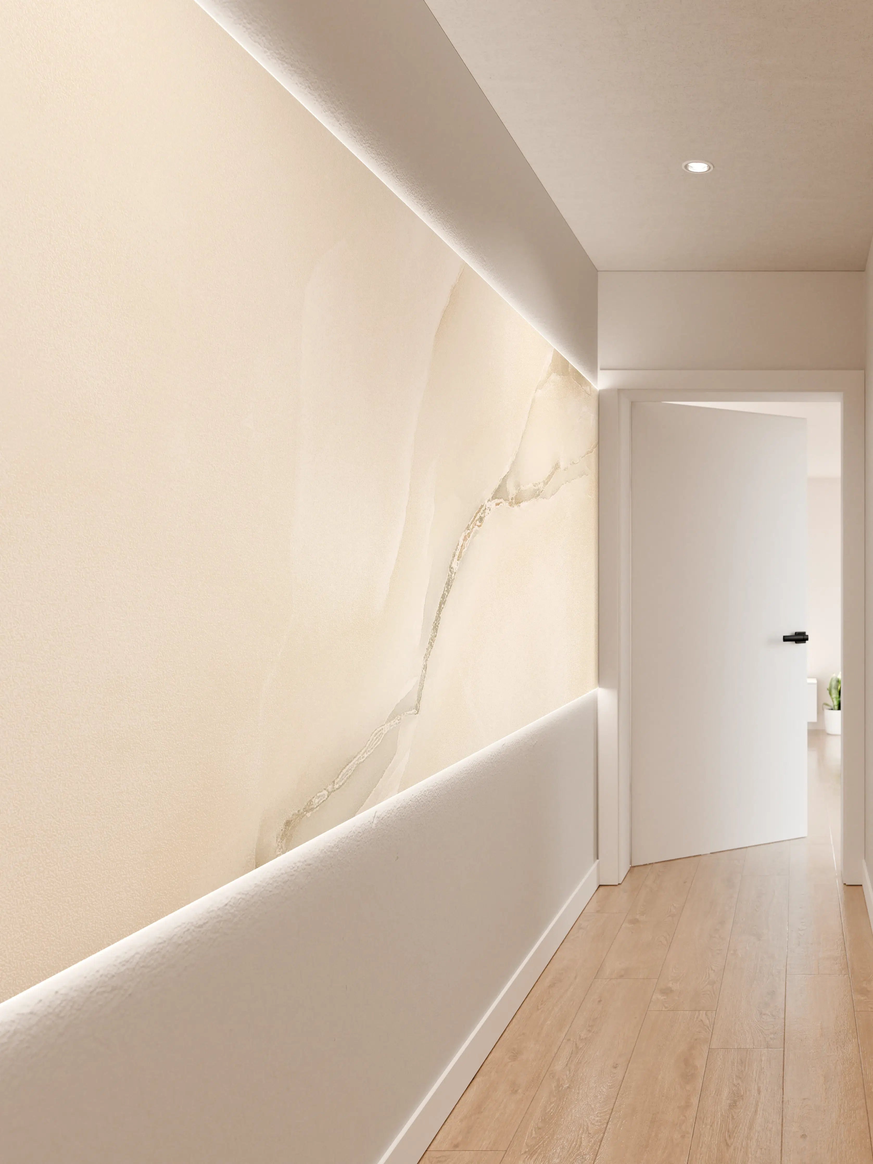 Wandverkleidung Flur - Polierter Onyxmarmor 1
