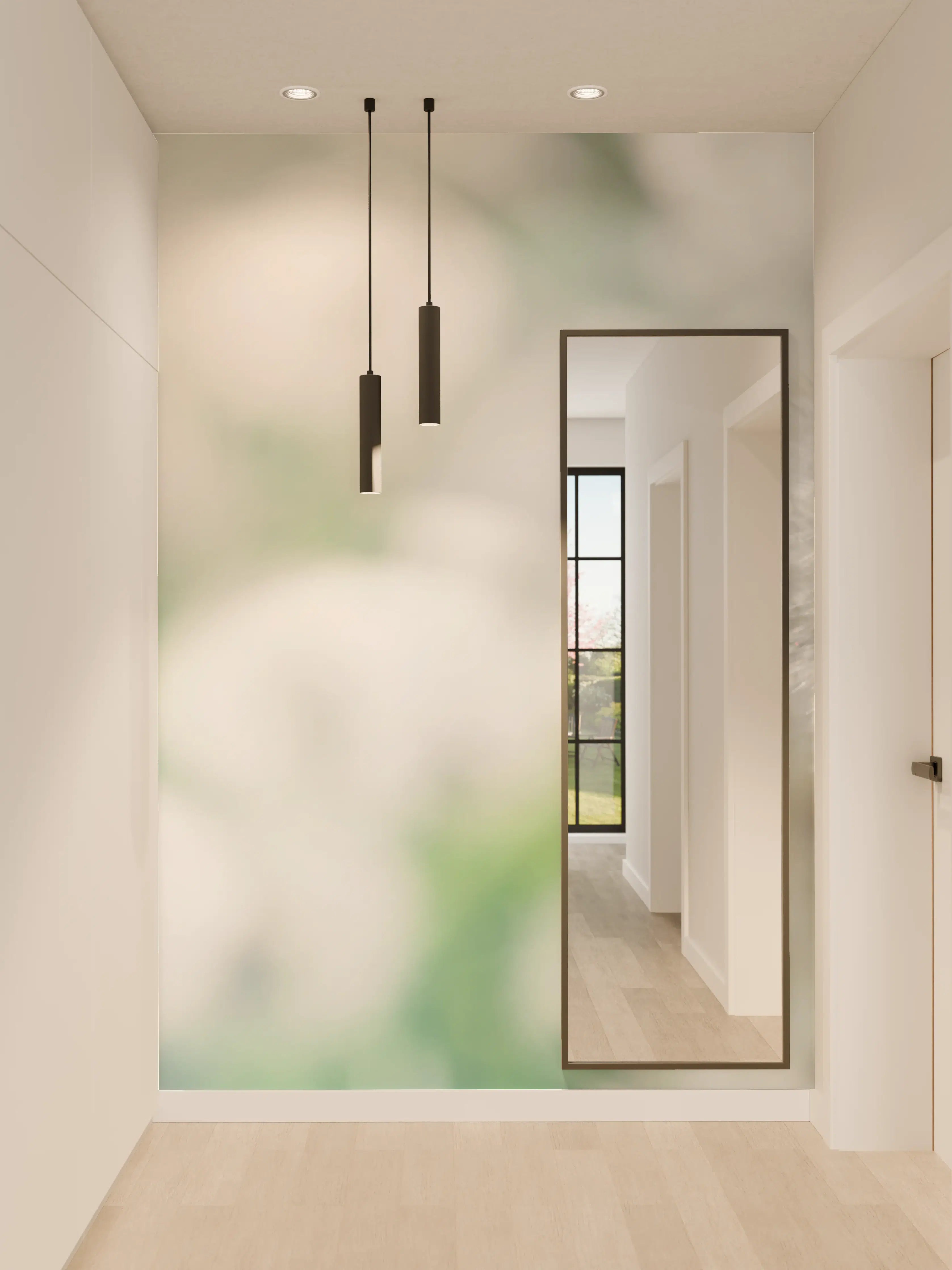 Wandverkleidung Flur - Pusteblume in Türkis-Weiß