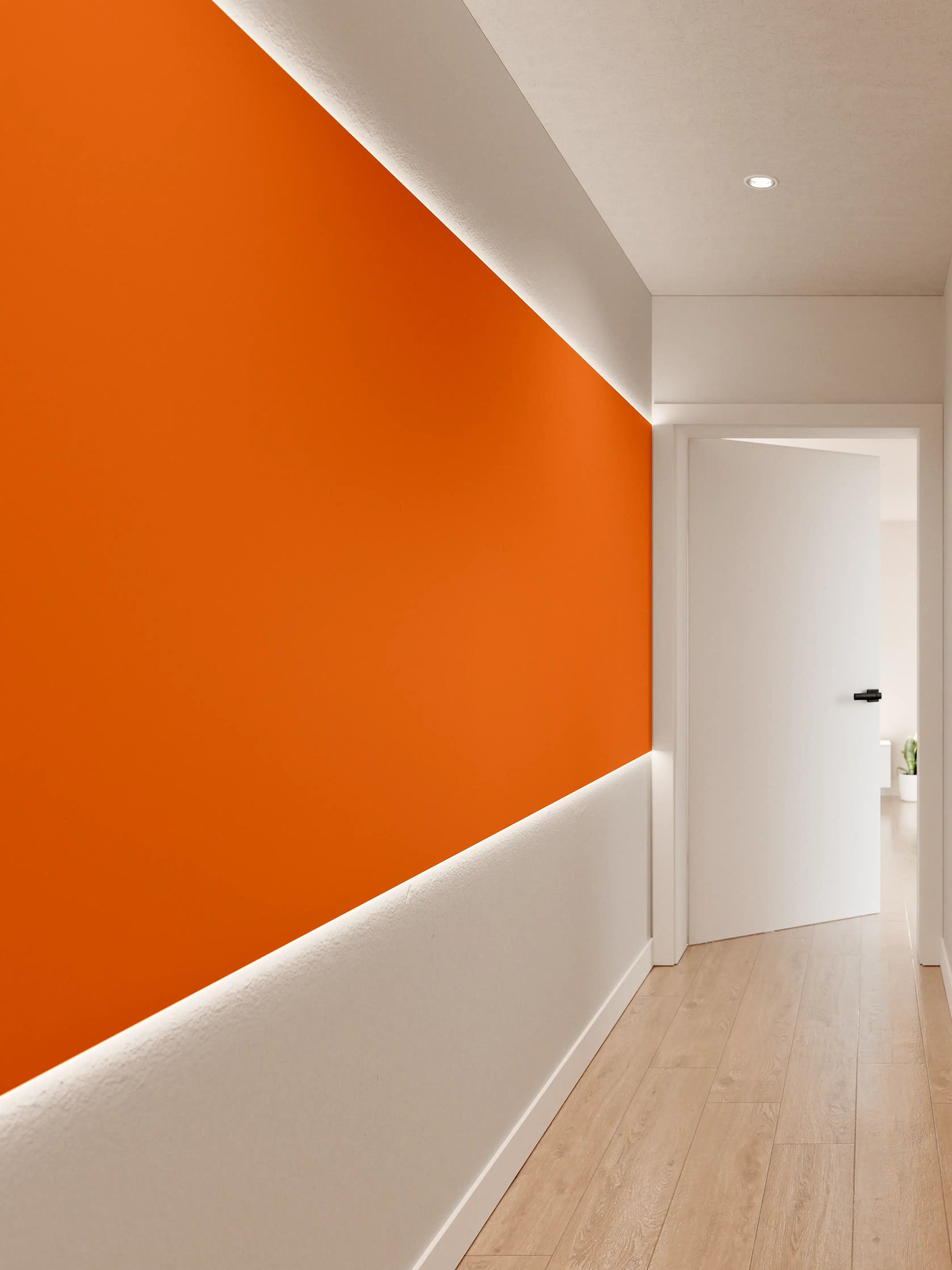 Wandverkleidung Flur - RAL 2009 (Verkehrsorange)